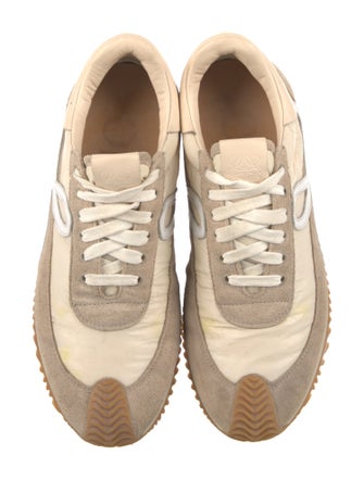 Loewe Suede Colorblock Pattern Sneakers