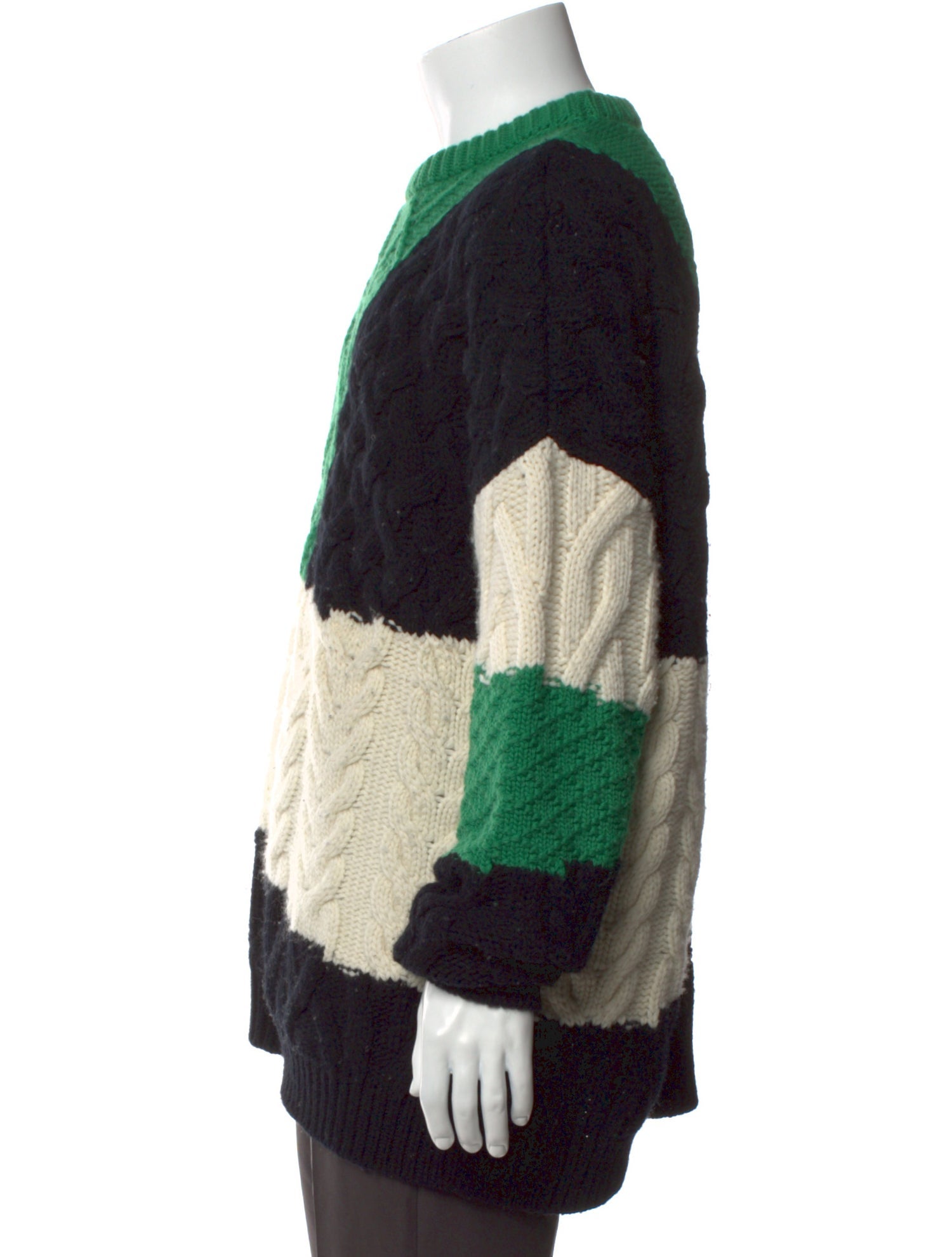 Loewe Wool Colorblock Pattern Cardigan