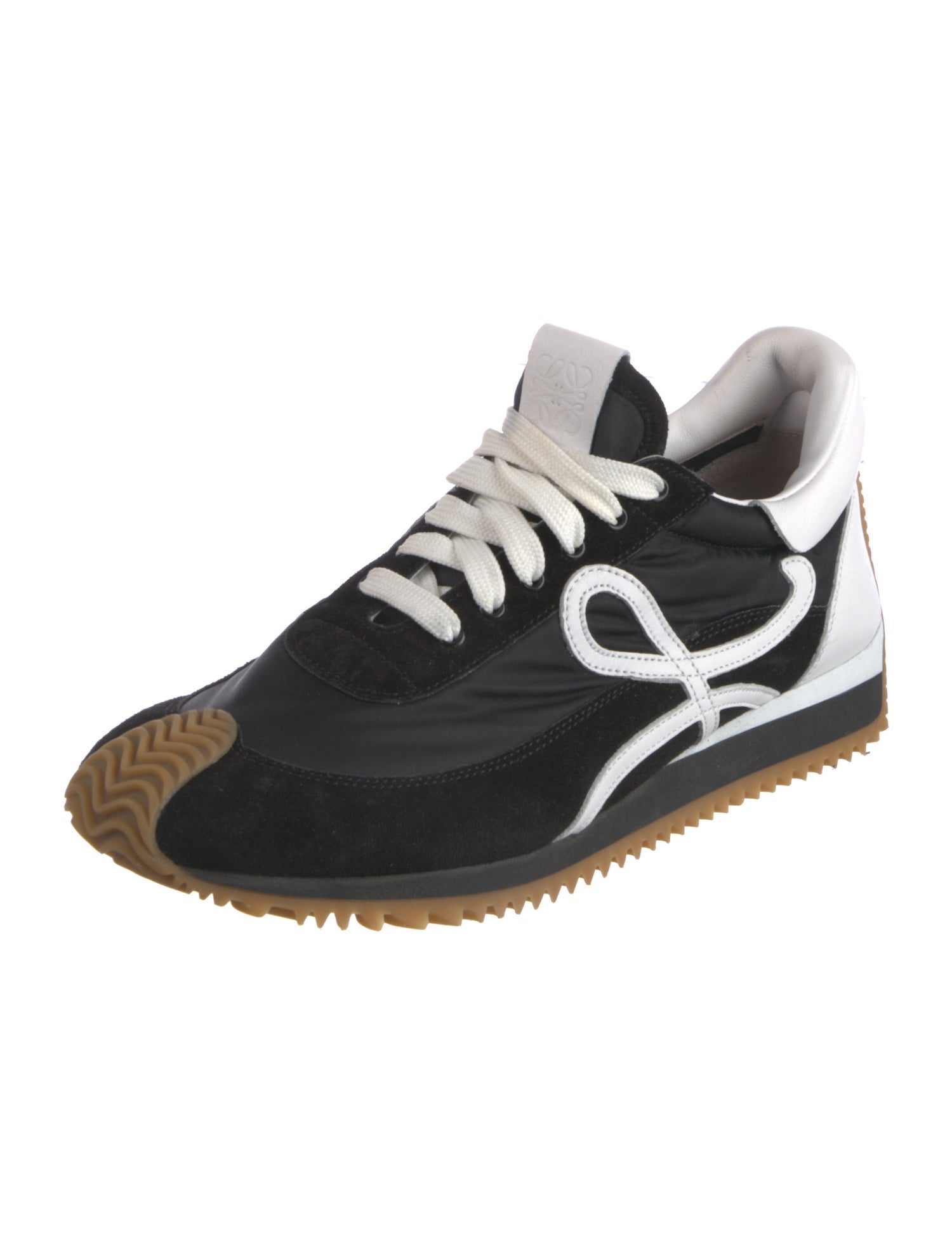 Loewe Suede Colorblock Pattern Sneakers
