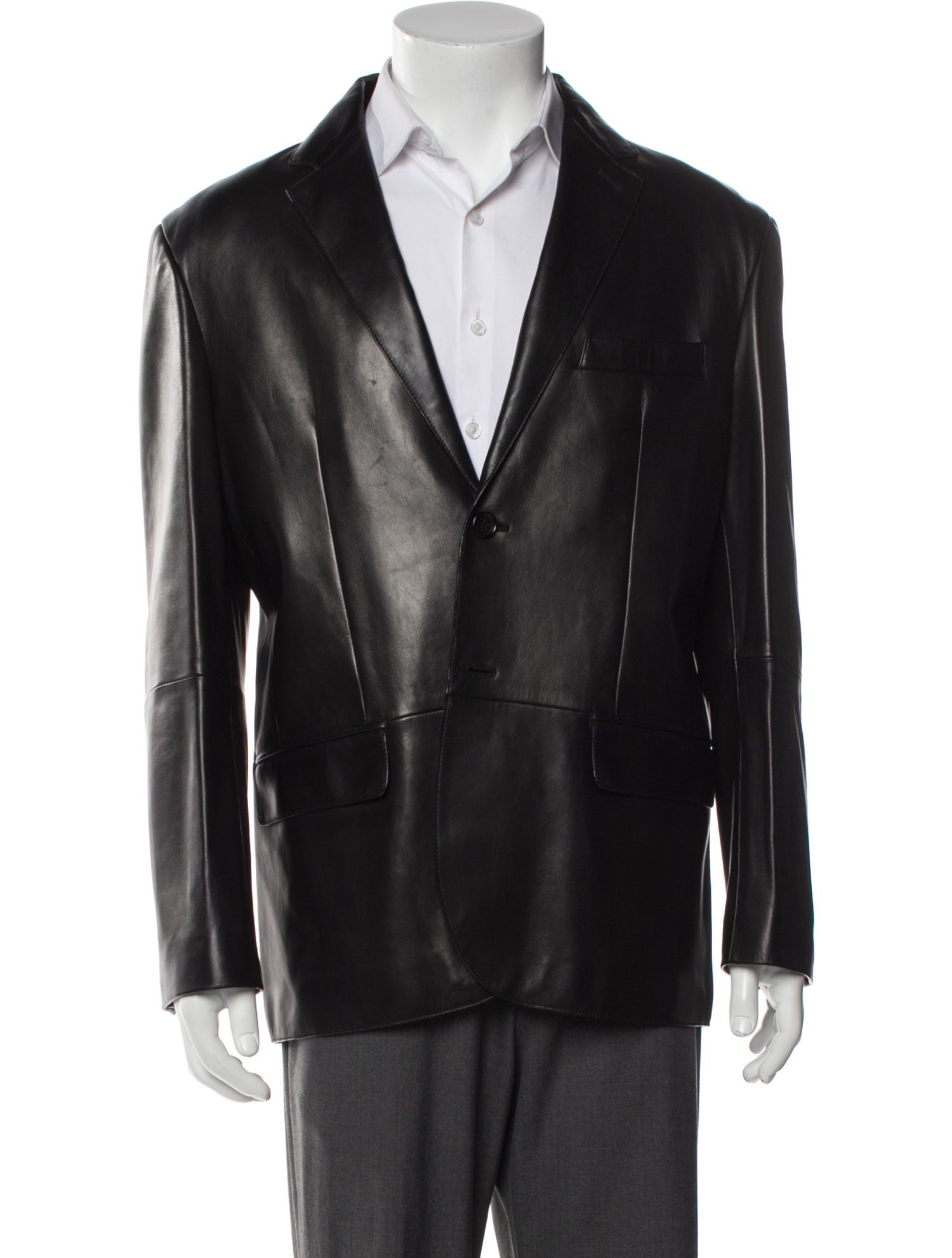 Loewe Leather Lamb Leather Peacoat w/ Tags