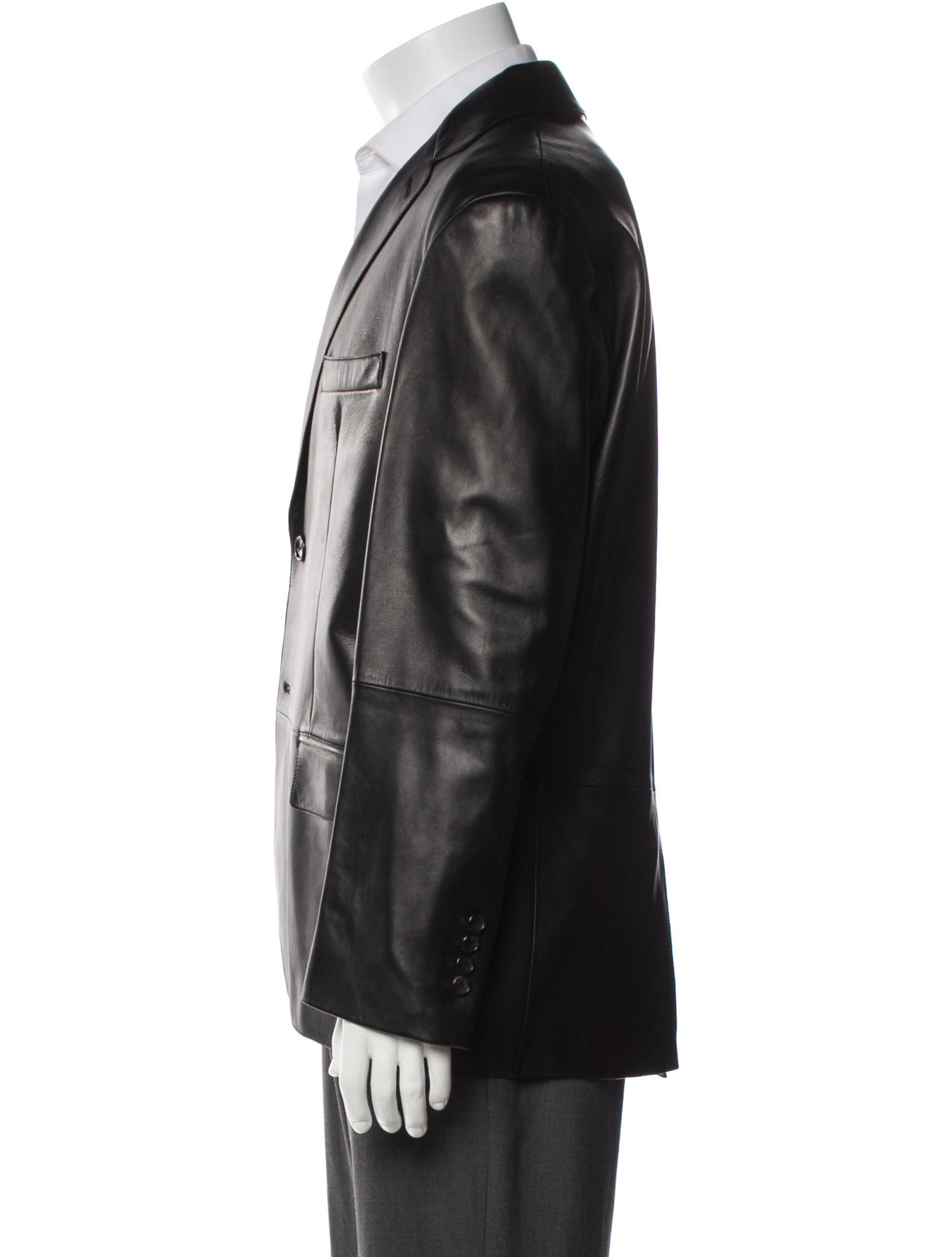 Loewe Leather Lamb Leather Peacoat w/ Tags