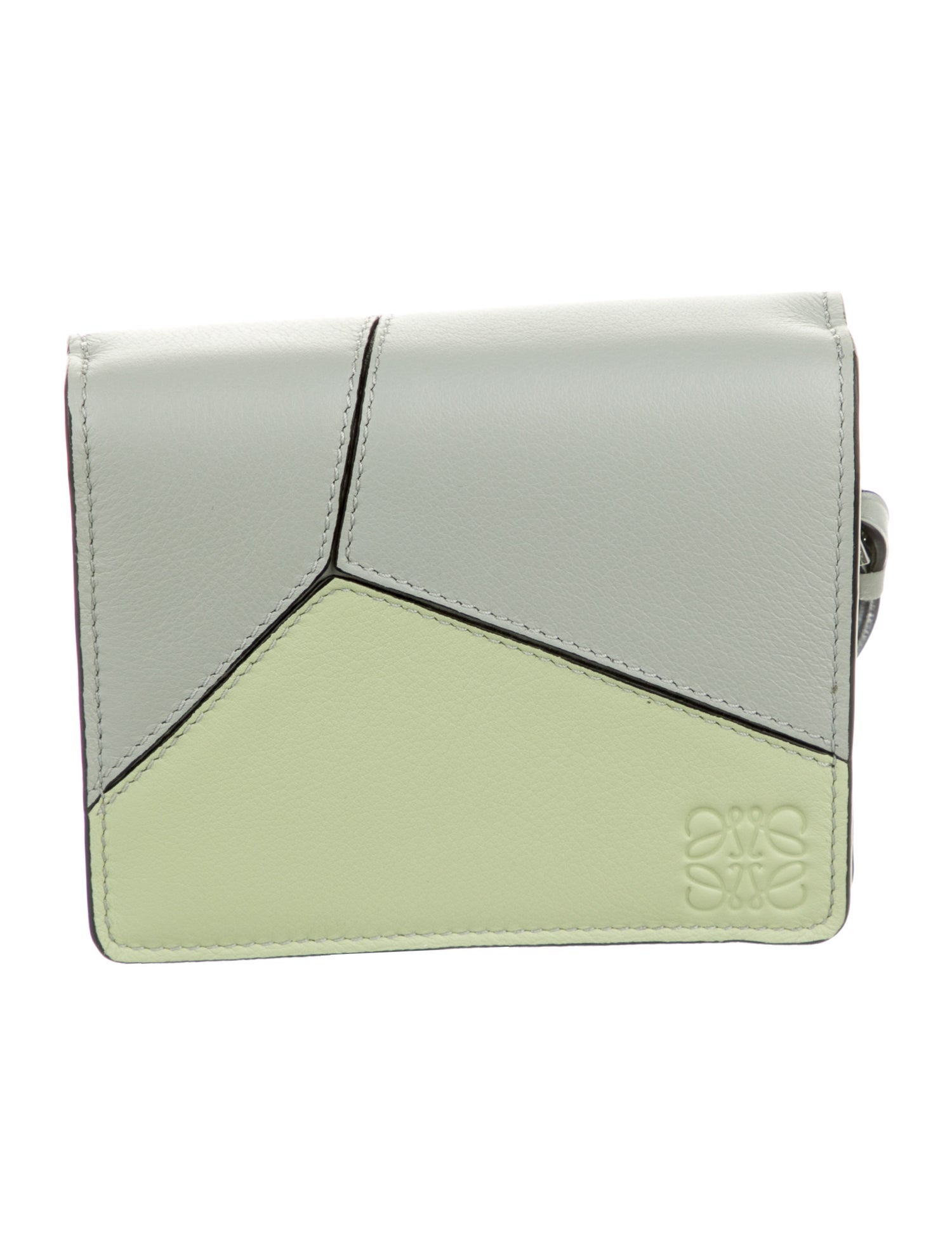 Loewe Leather Colorblock Pattern Wallet