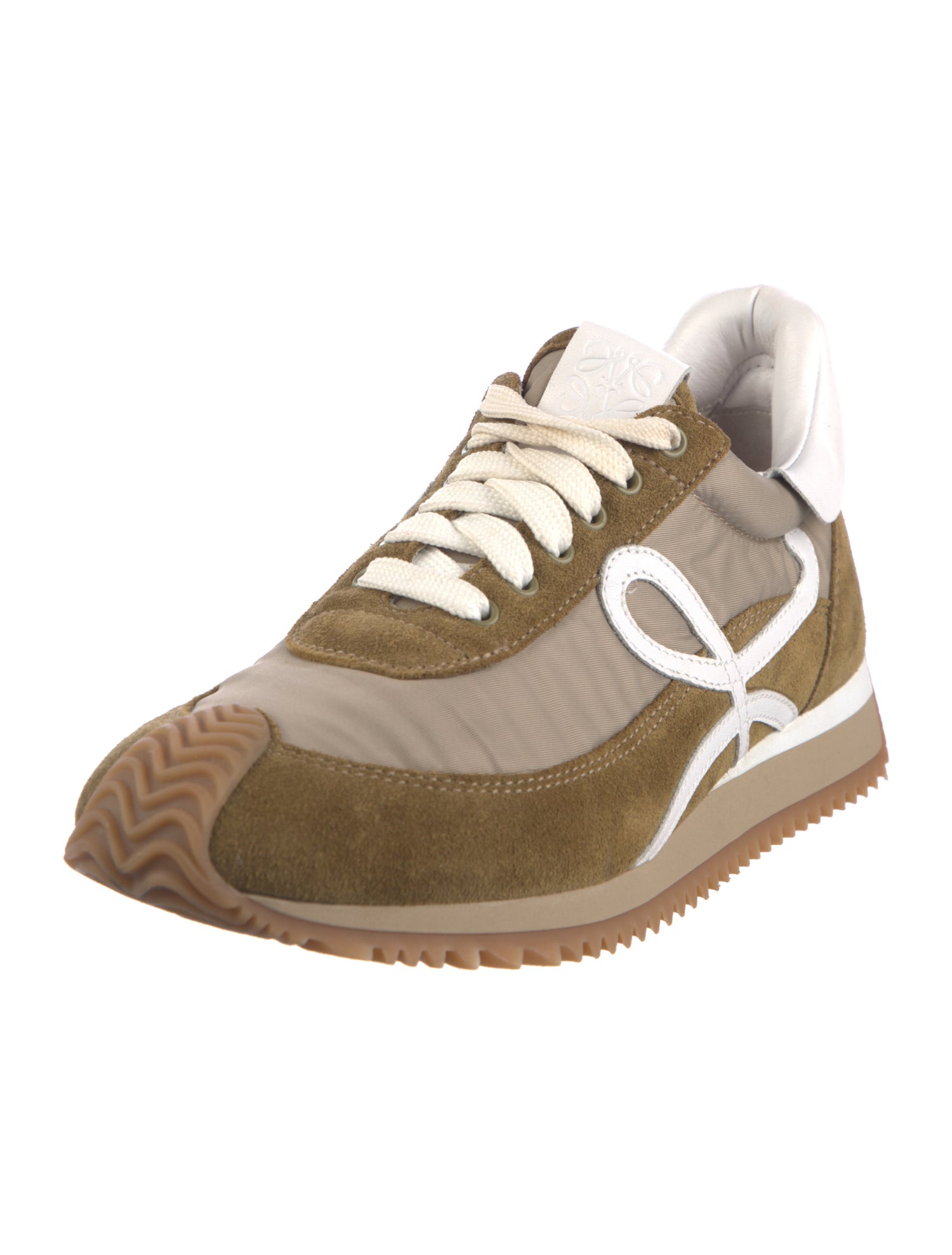 Loewe Suede Leather Trim Embellishment Sneakers