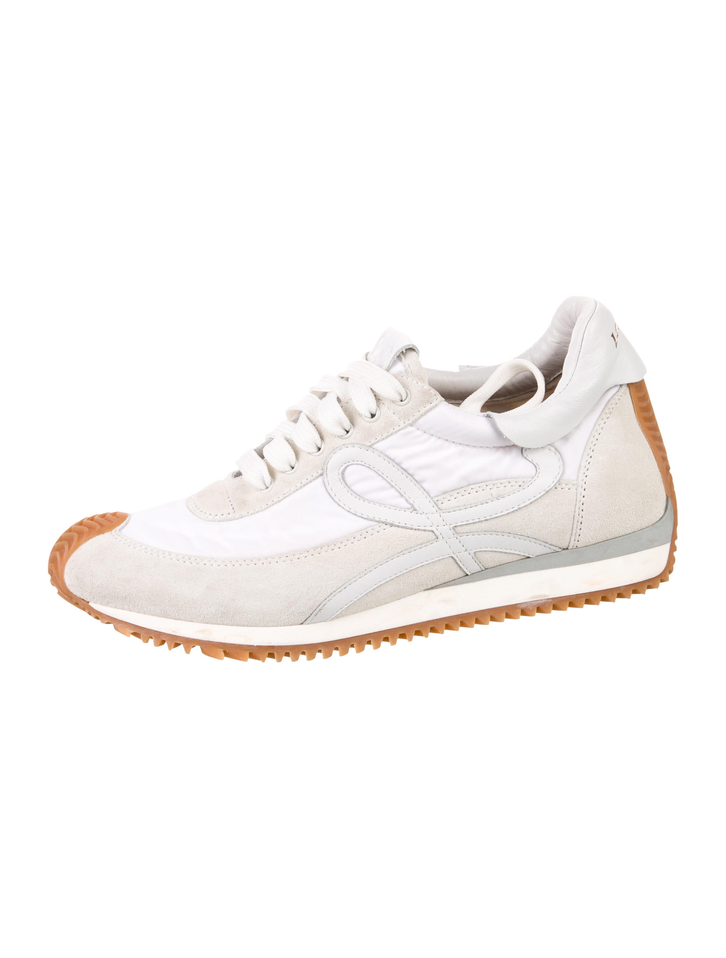 Loewe Suede Leather Trim Embellishment Sneakers