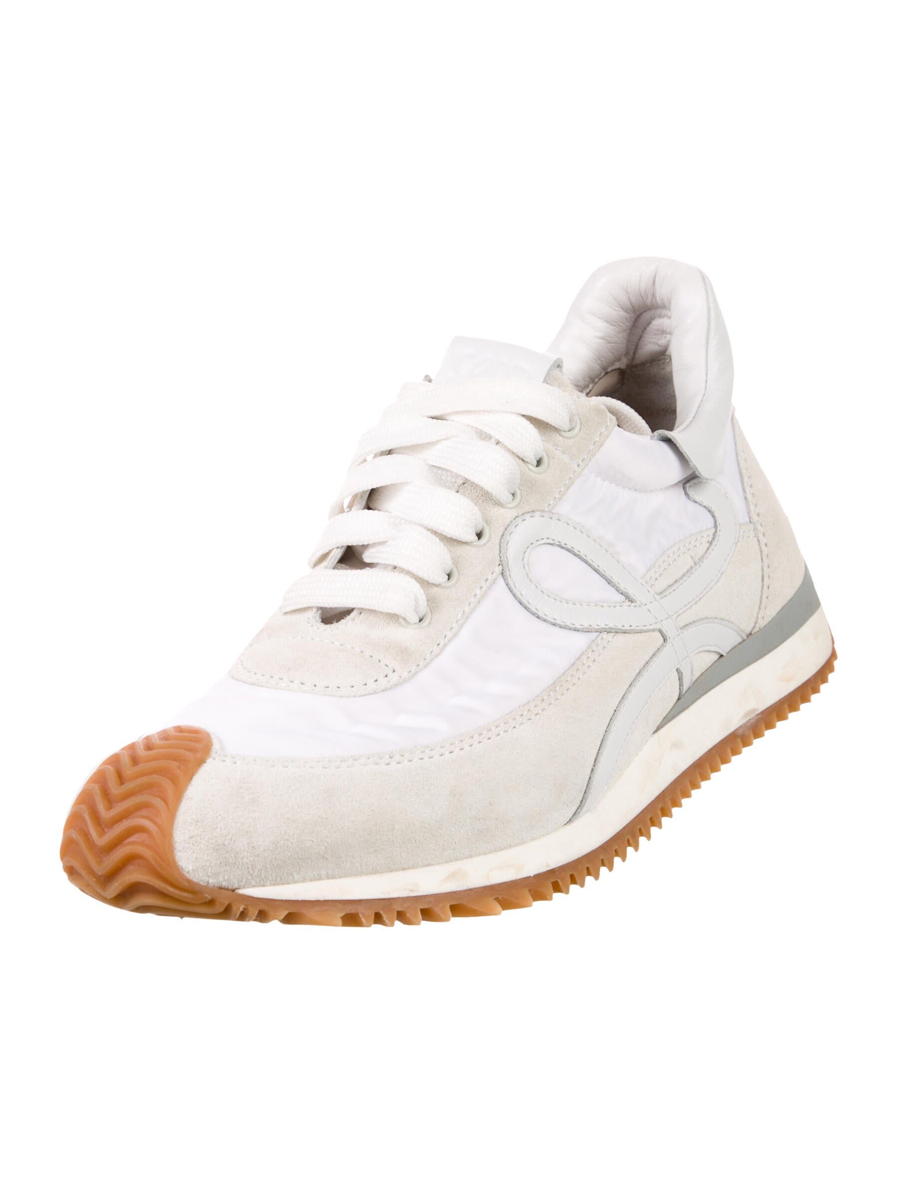 Loewe Suede Leather Trim Embellishment Sneakers