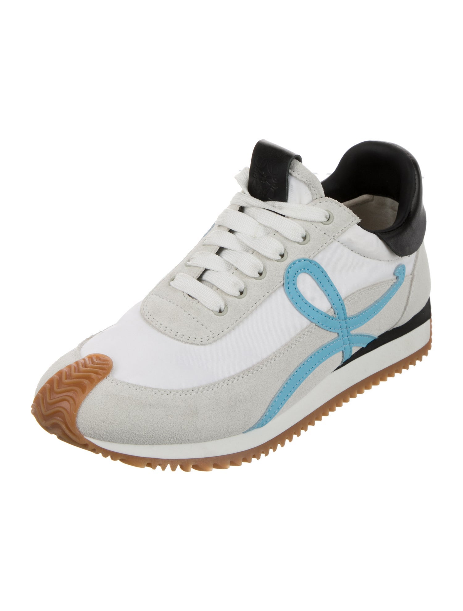 Loewe Suede Colorblock Pattern Athletic Sneakers
