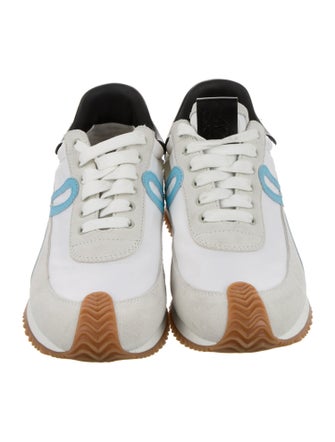 Loewe Suede Colorblock Pattern Athletic Sneakers