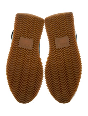Loewe Suede Colorblock Pattern Athletic Sneakers