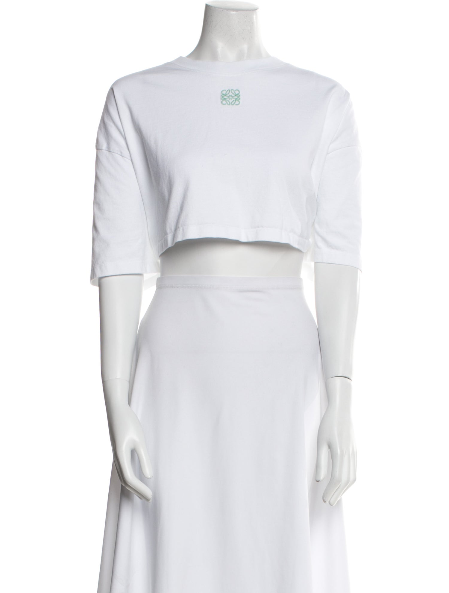 Loewe Graphic Print Crew Neck Crop Top