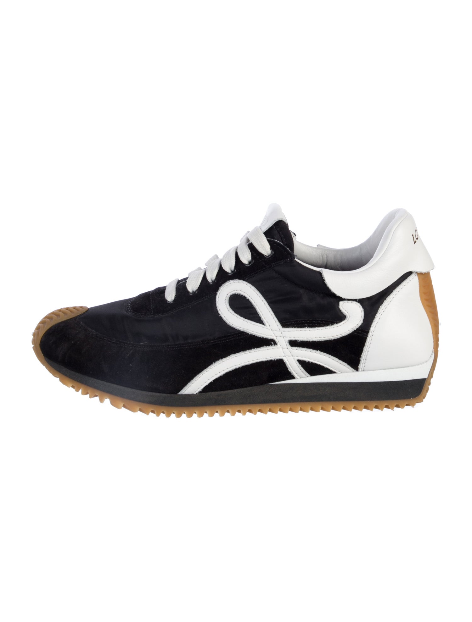 Loewe Leather Colorblock Pattern Chunky Sneakers