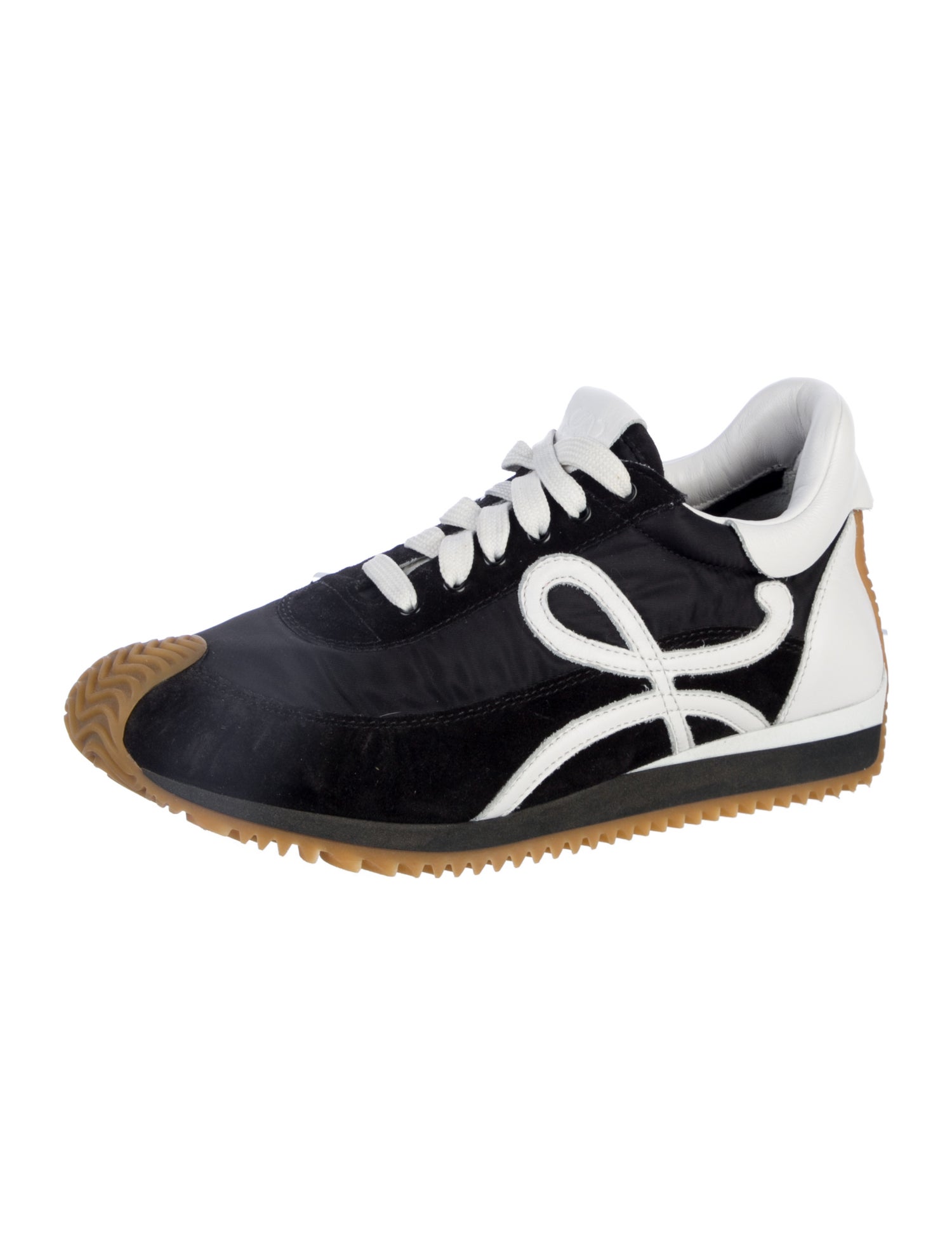 Loewe Leather Colorblock Pattern Chunky Sneakers