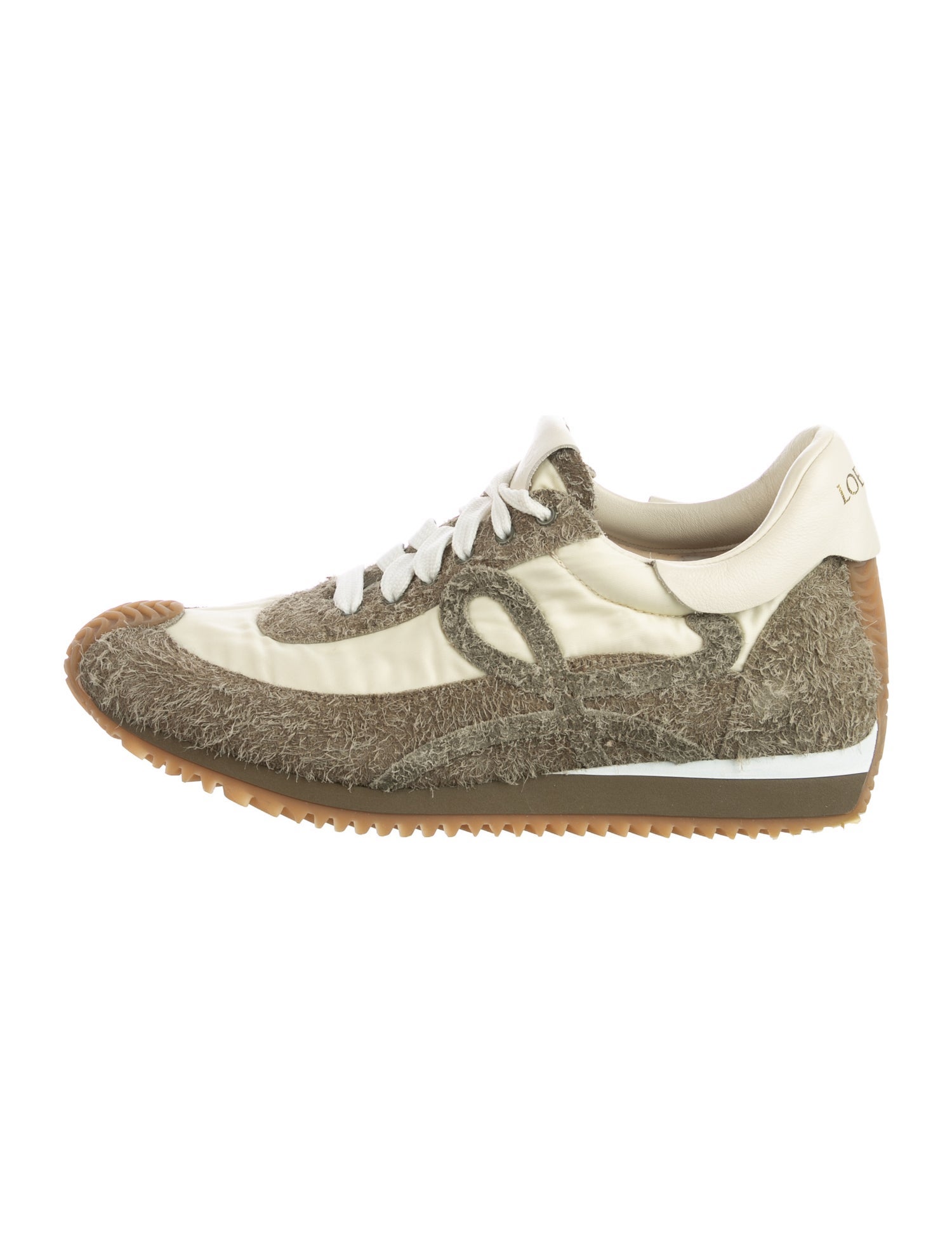 Loewe Suede Colorblock Pattern Sneakers