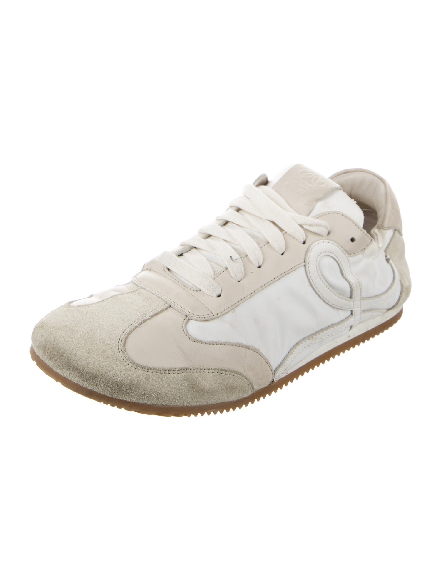 Loewe Suede Leather Trim Embellishment Sneakers