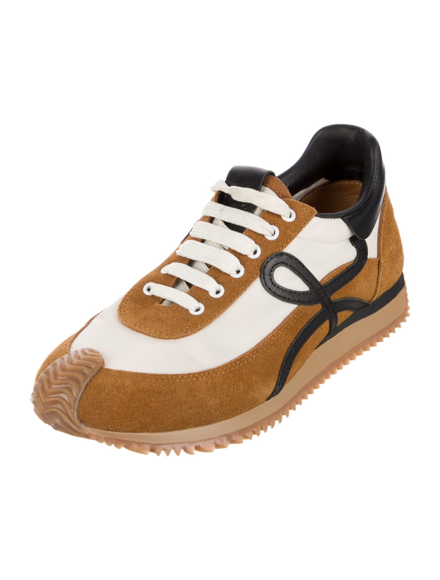 Loewe Suede Colorblock Pattern Chunky Sneakers