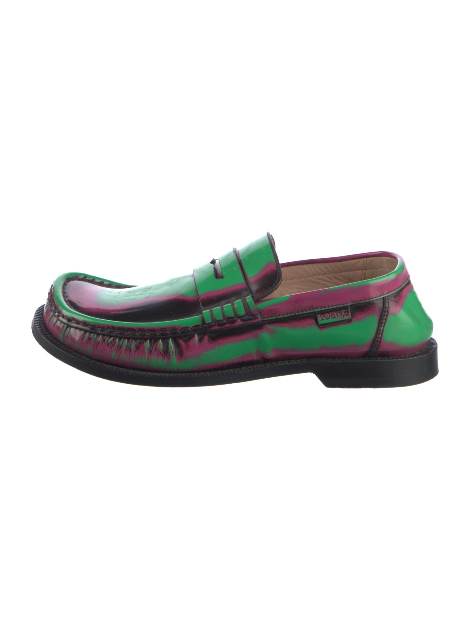 Loewe Leather Tie-Dye Print Loafers