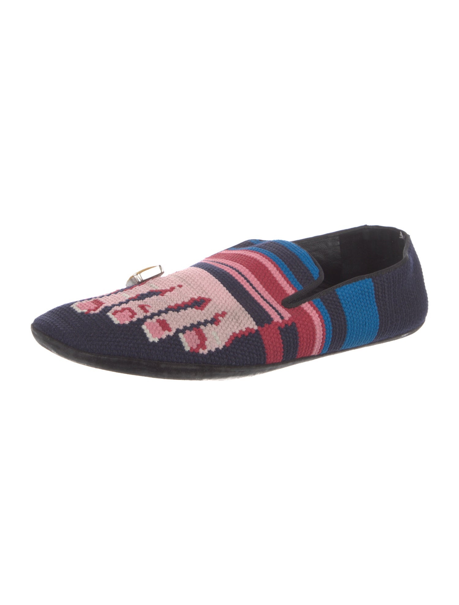 Loewe Canvas Striped Loafers