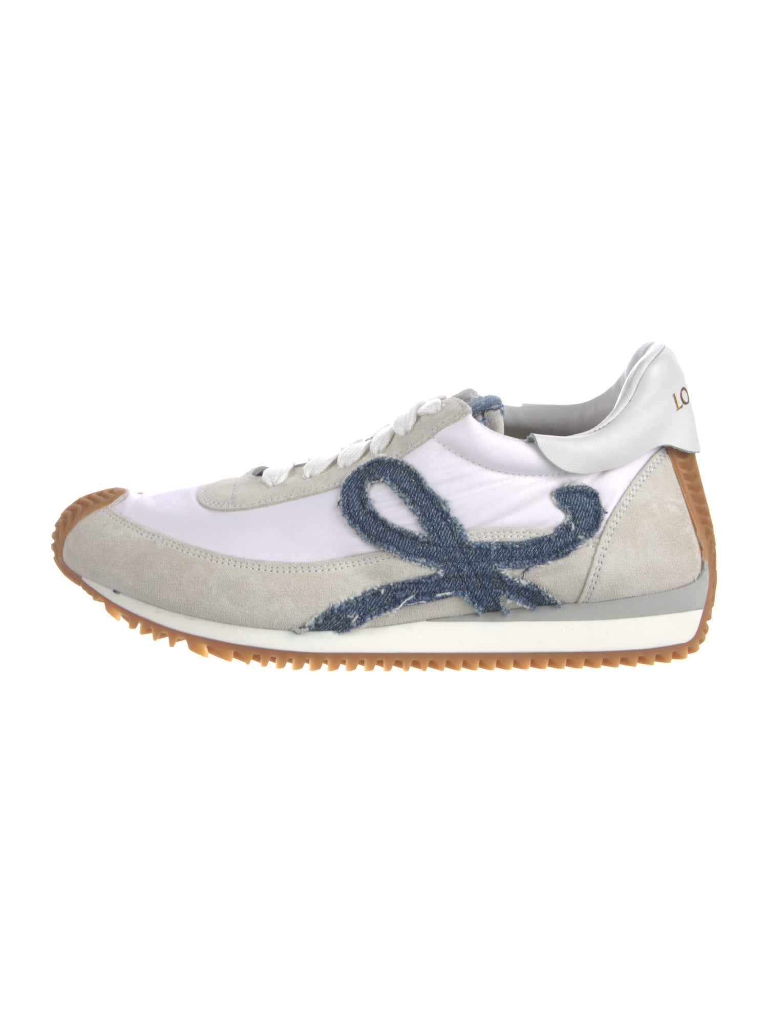 Loewe Suede Colorblock Pattern Sneakers