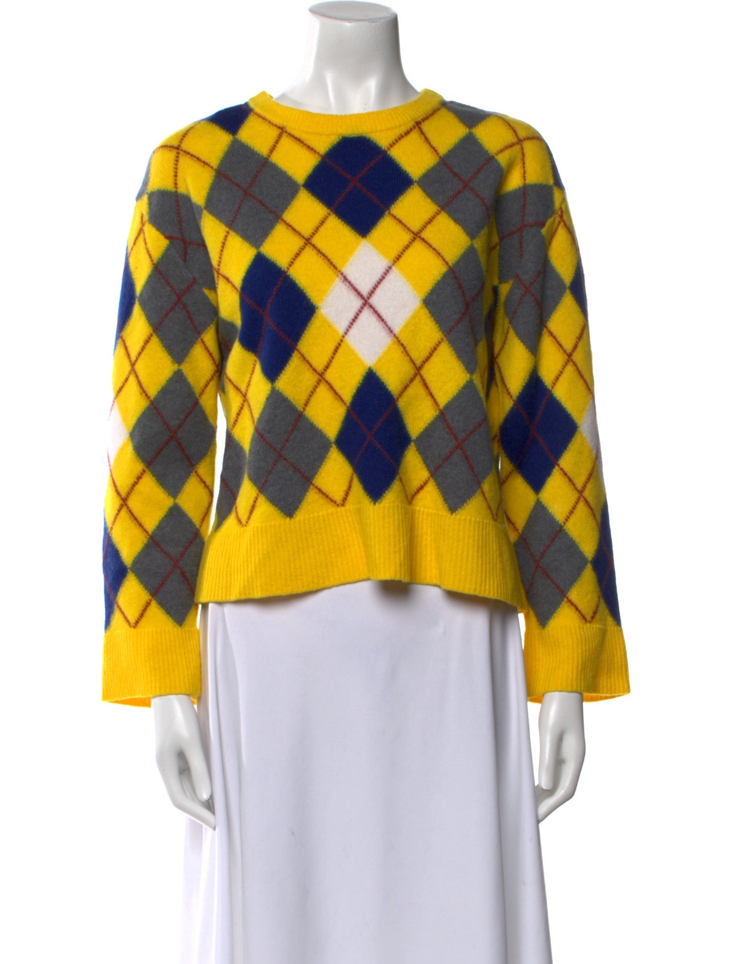 Loewe Wool Plaid Print Sweater