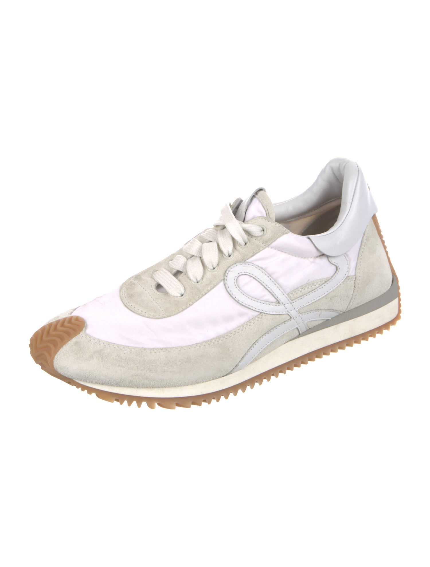 Loewe Suede Colorblock Pattern Sneakers