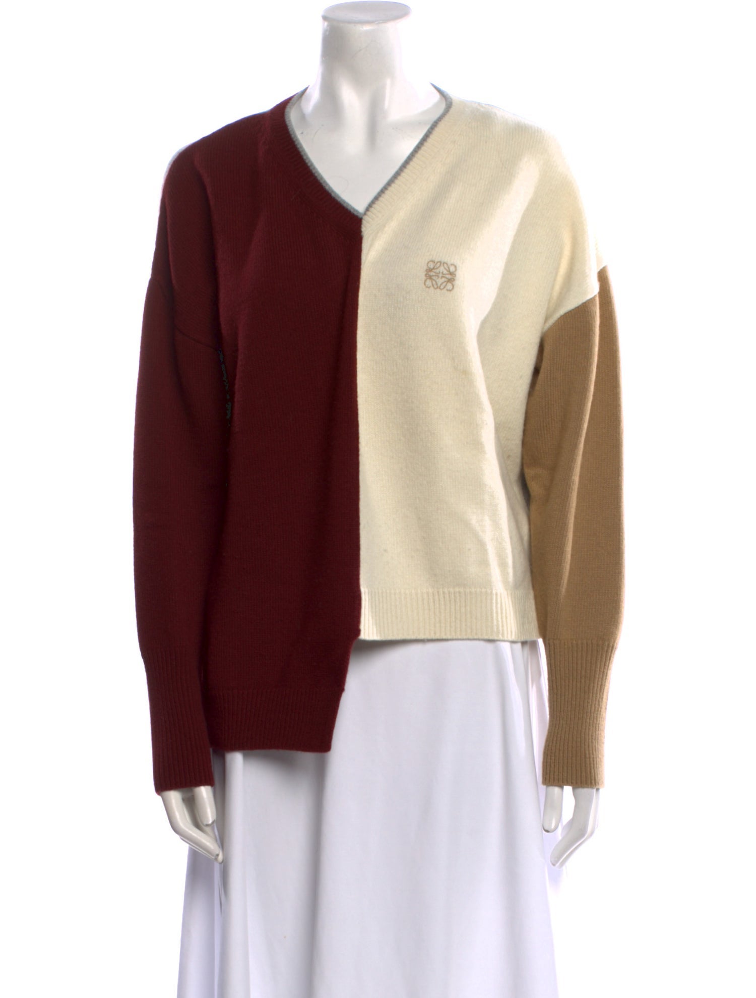 Loewe Wool Colorblock Pattern Sweater