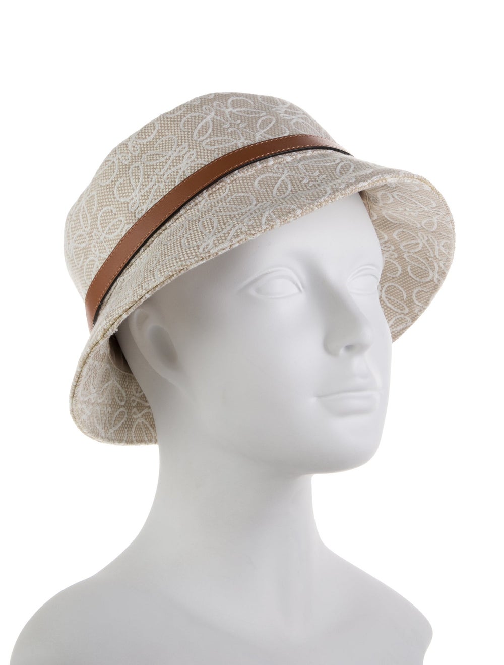 Loewe neutral pattern printed bucket hat with lea… - image 2