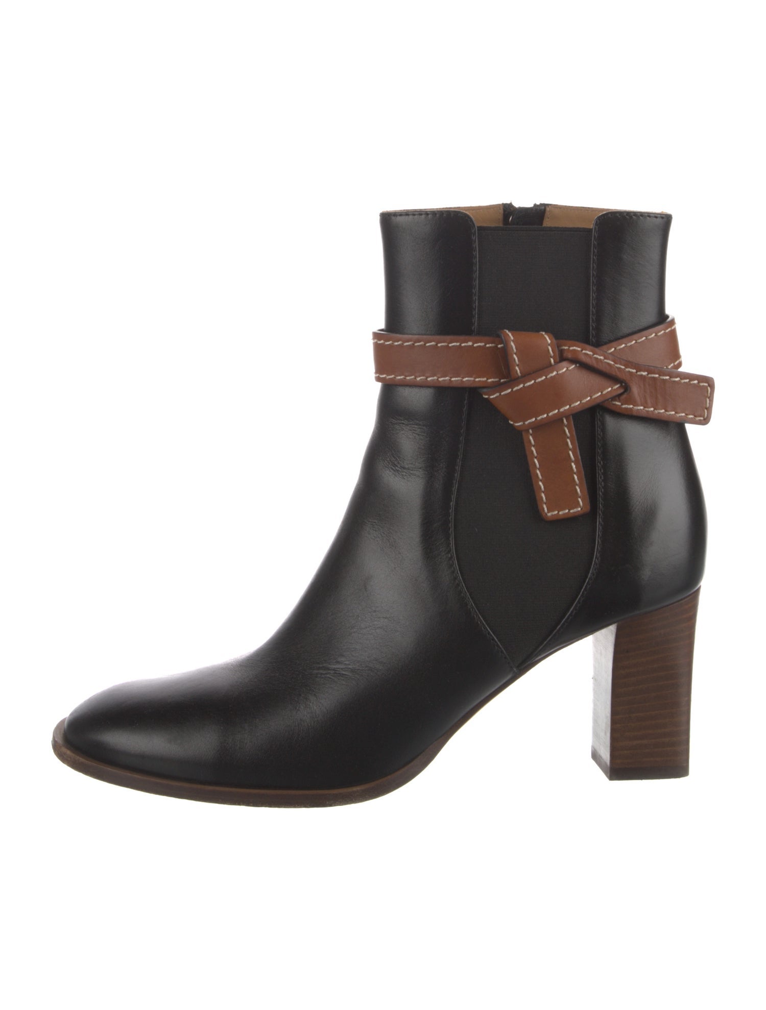 Loewe Leather Colorblock Pattern Boots