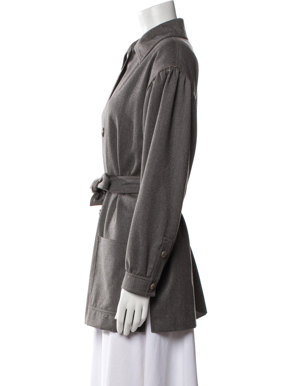 Loewe Jacket Grey Pointed Collar Patch Pockets & - image 2