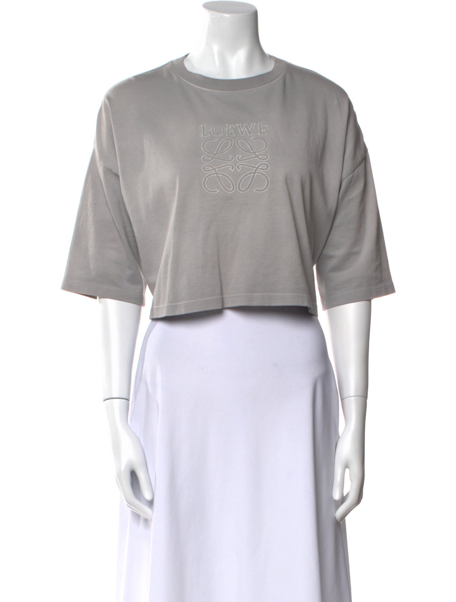 Loewe Crew Neck Short Sleeve Crop Top