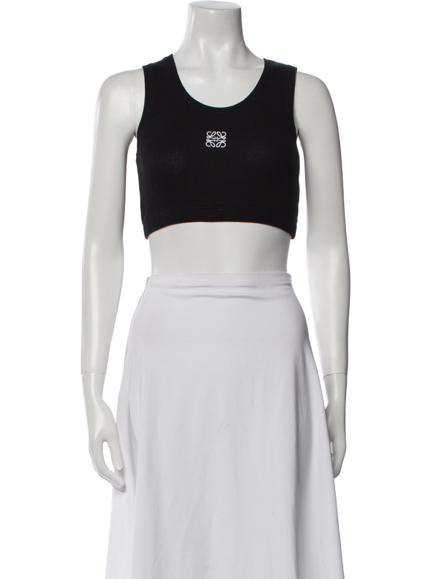 Loewe Graphic Print Scoop Neck Crop Top
