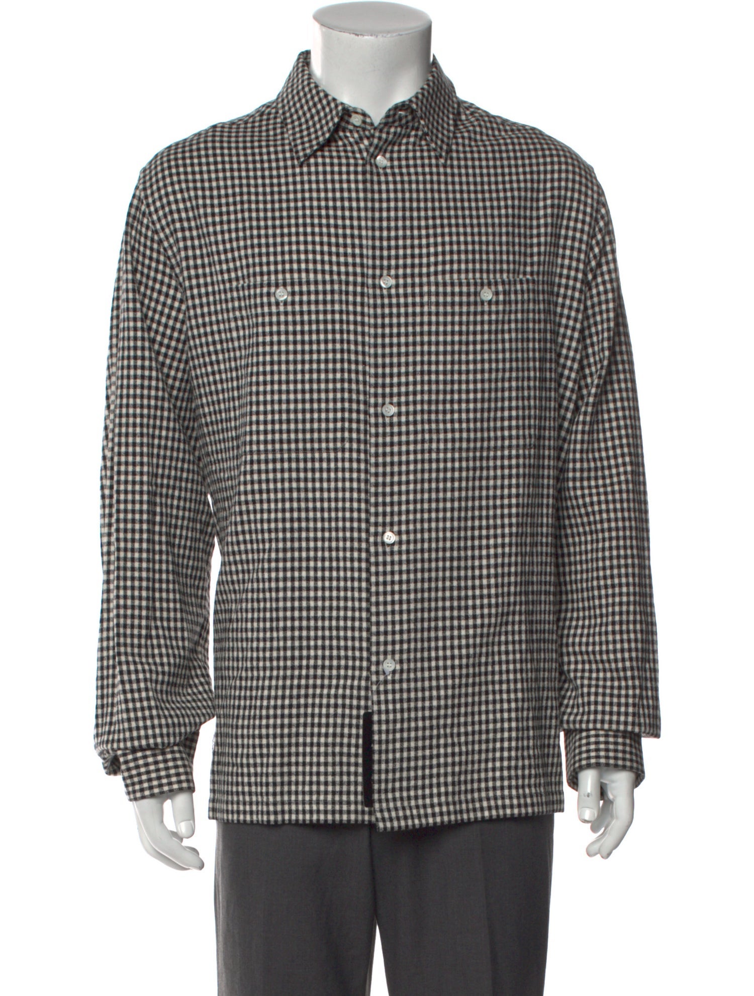 Loewe Plaid Print Long Sleeve Shirt