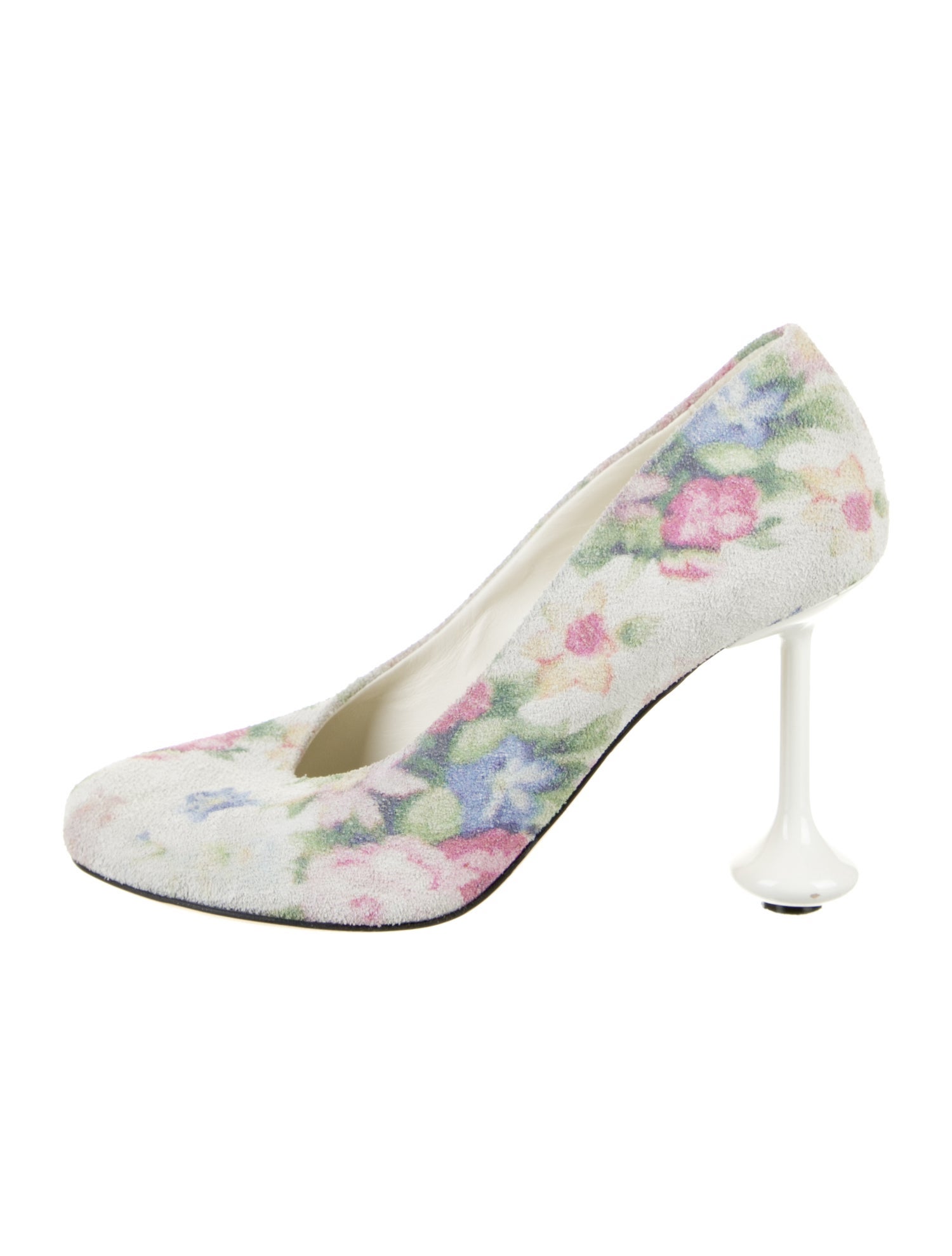 Loewe Leather Floral Print Pumps