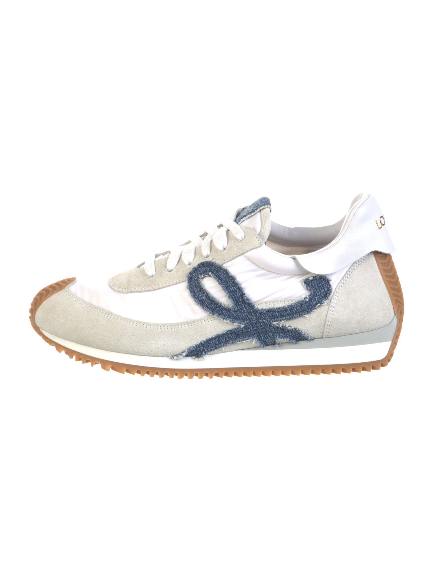 Loewe Suede Colorblock Pattern Sneakers