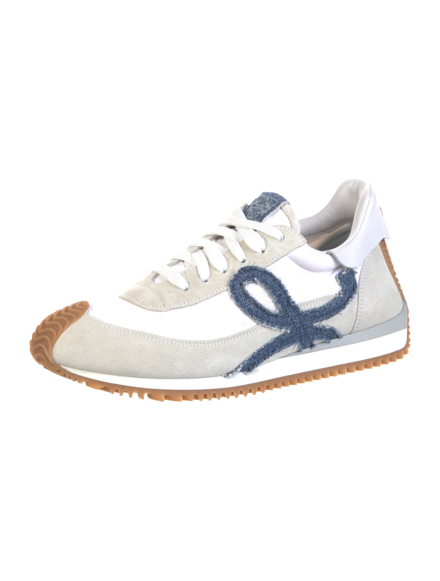 Loewe Suede Colorblock Pattern Sneakers
