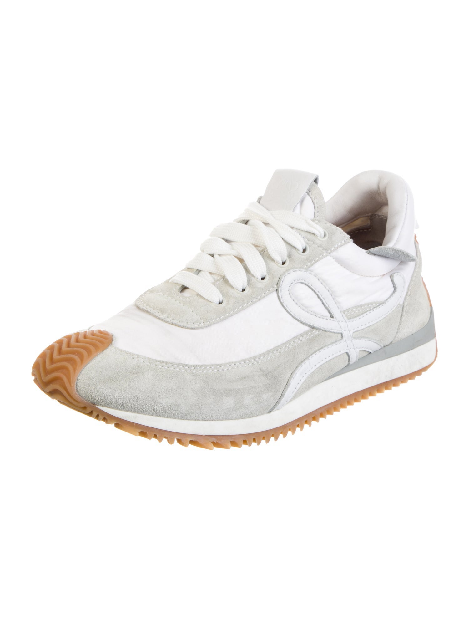 Loewe Suede Colorblock Pattern Sneakers