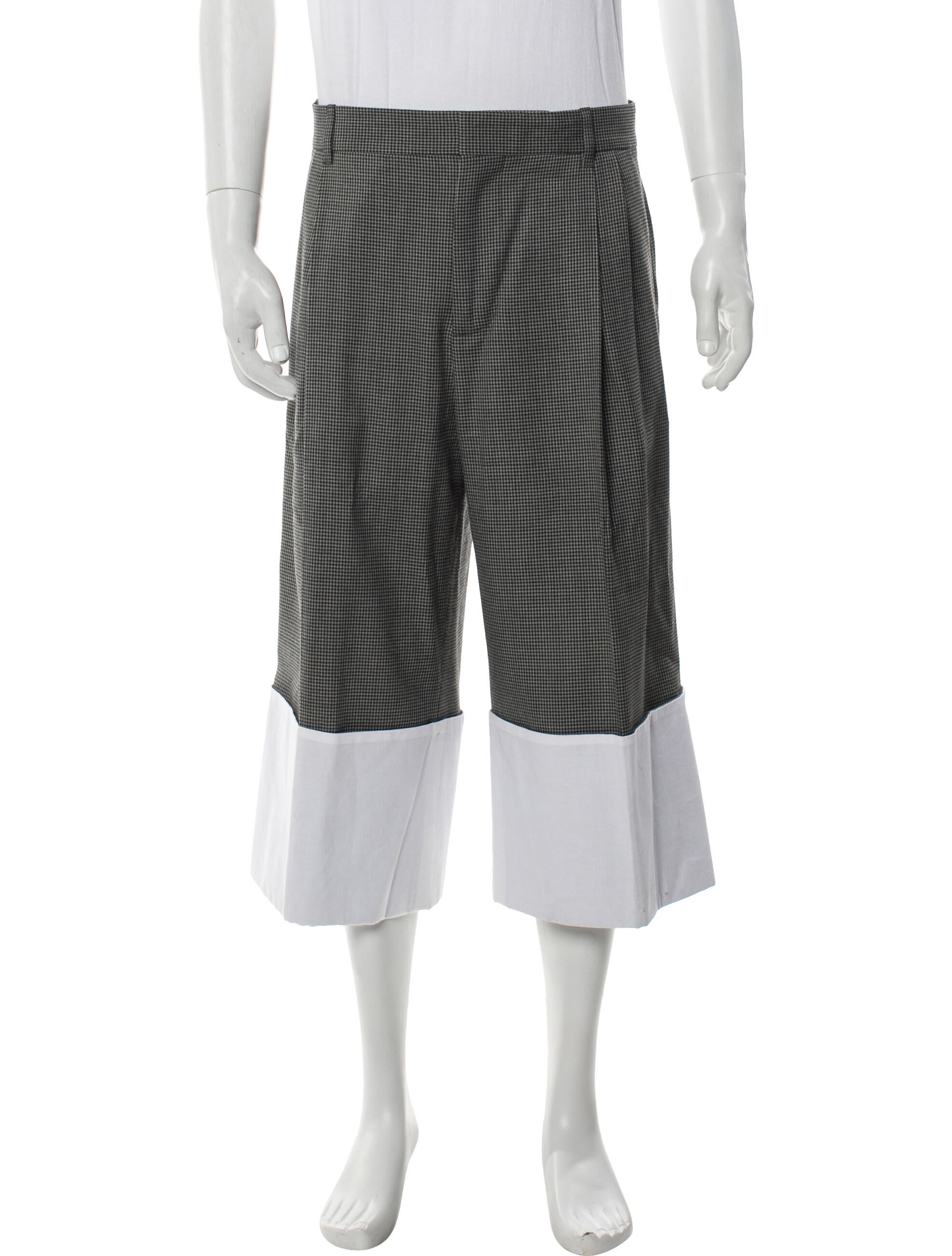 Loewe Houndstooth Print Flat Front Shorts