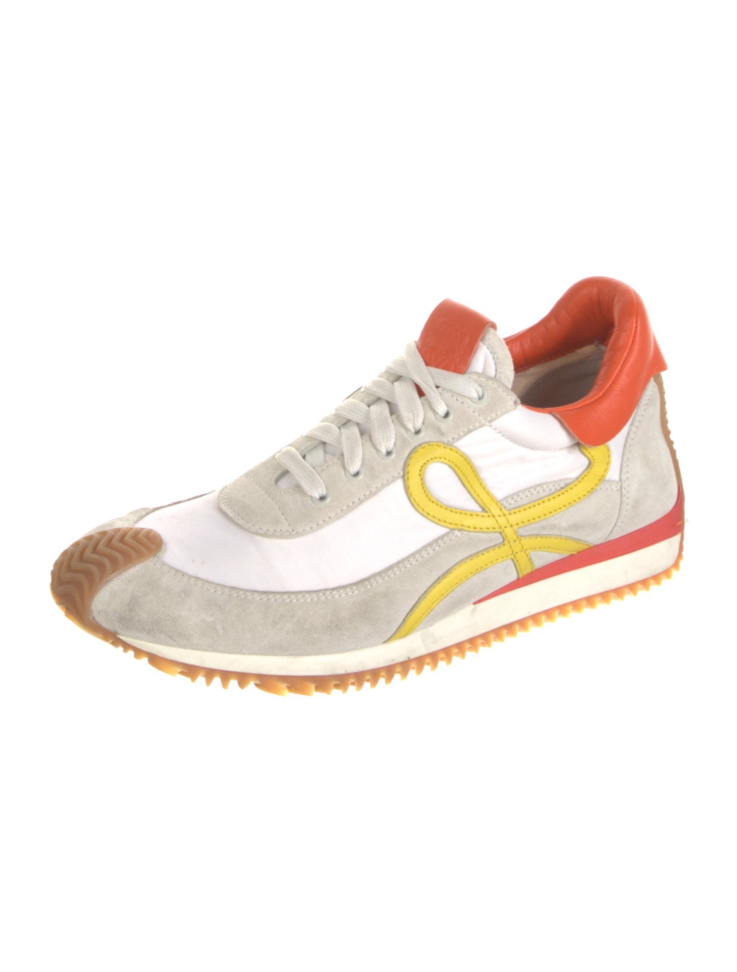 Loewe Suede Colorblock Pattern Sneakers