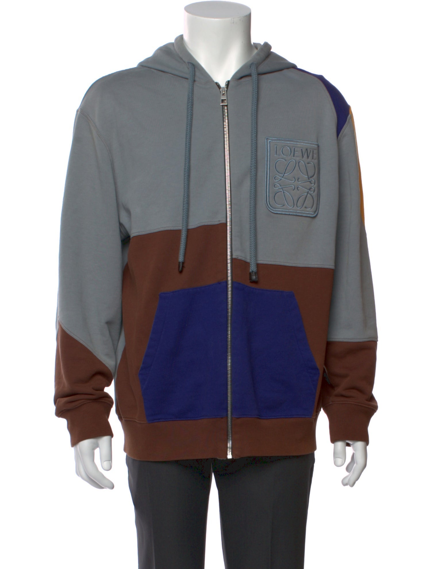Loewe Colorblock Pattern Crew Neck Hoodie