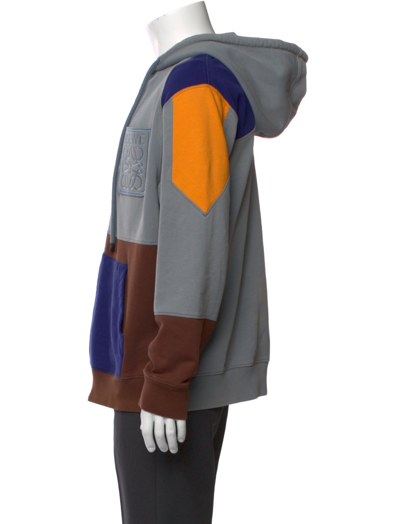 Loewe Colorblock Pattern Crew Neck Hoodie