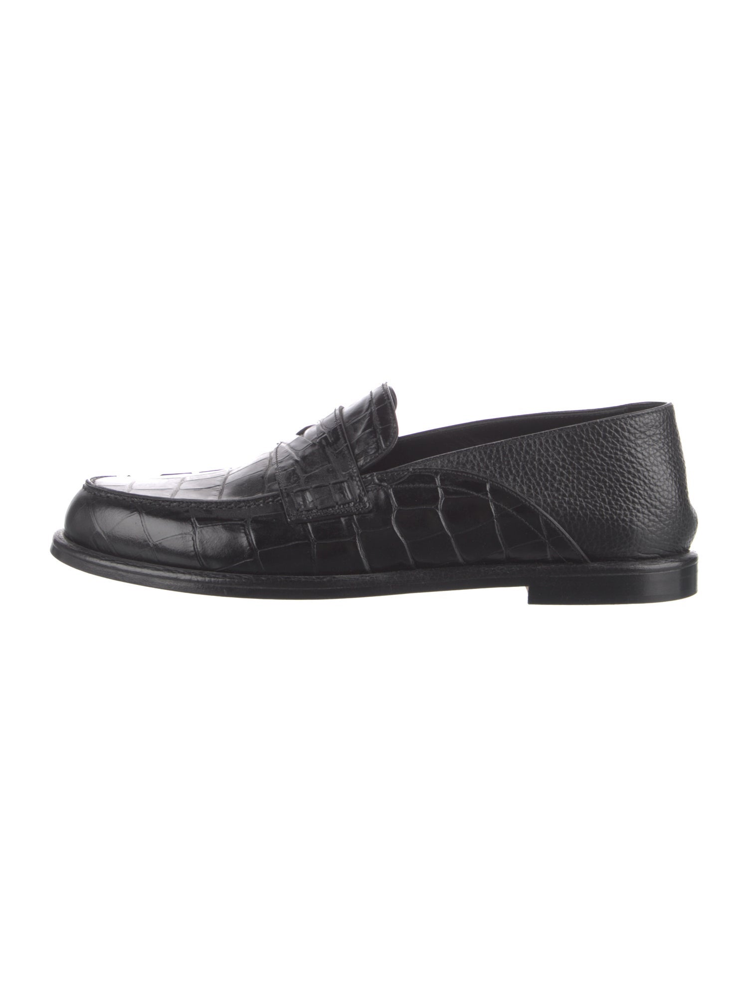 Loewe Embossed Leather Dress Loafers