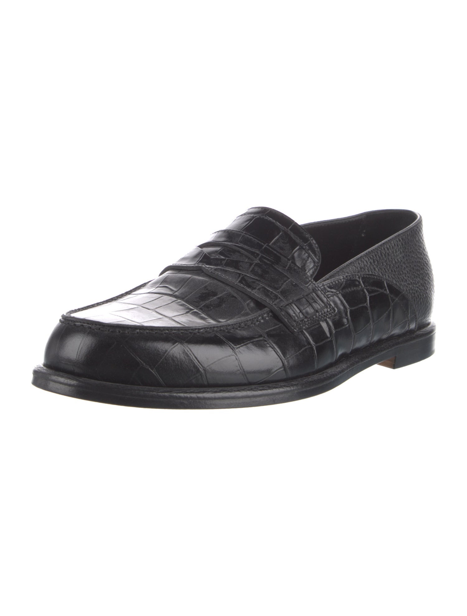 Loewe Embossed Leather Dress Loafers