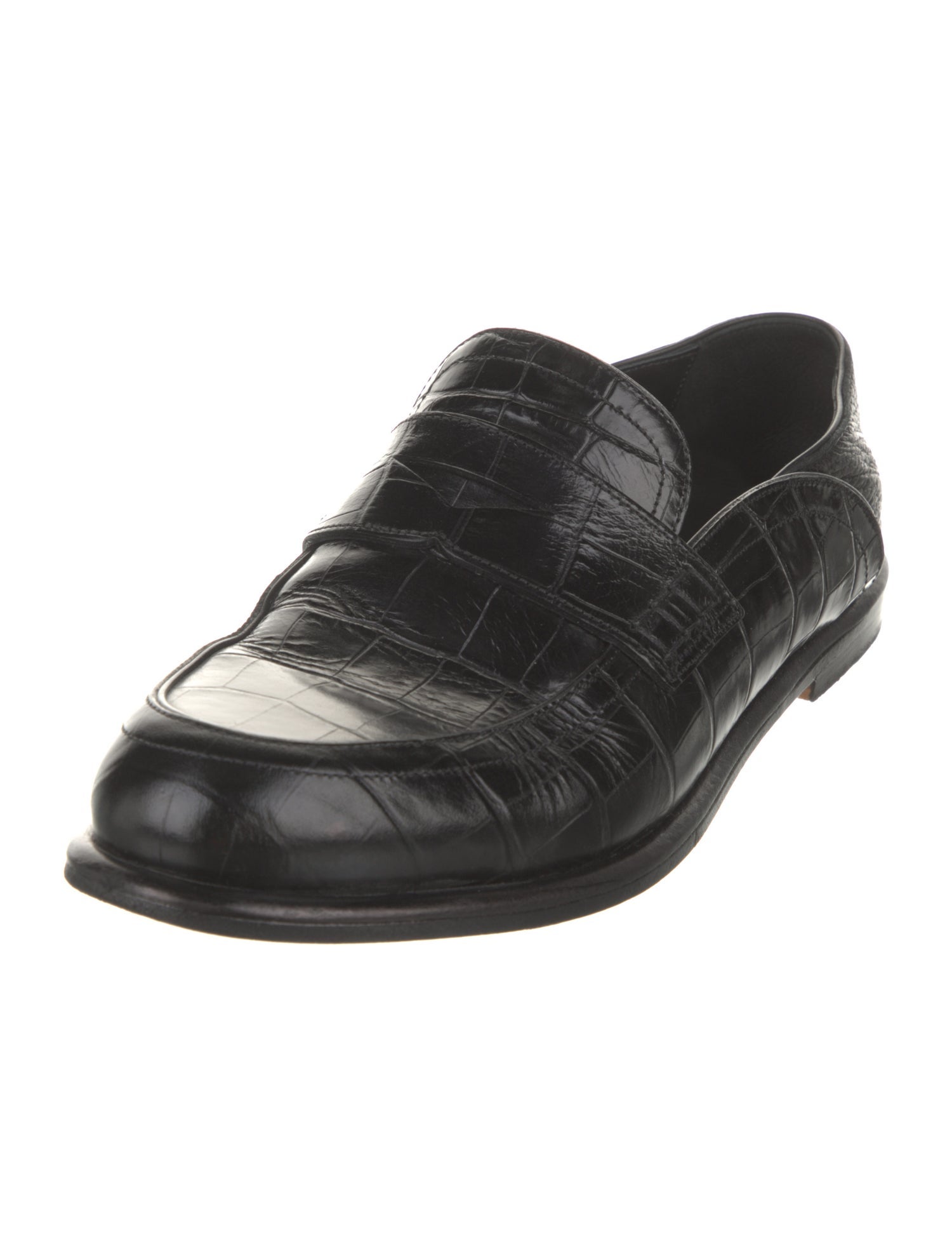 Loewe Embossed Leather Loafers