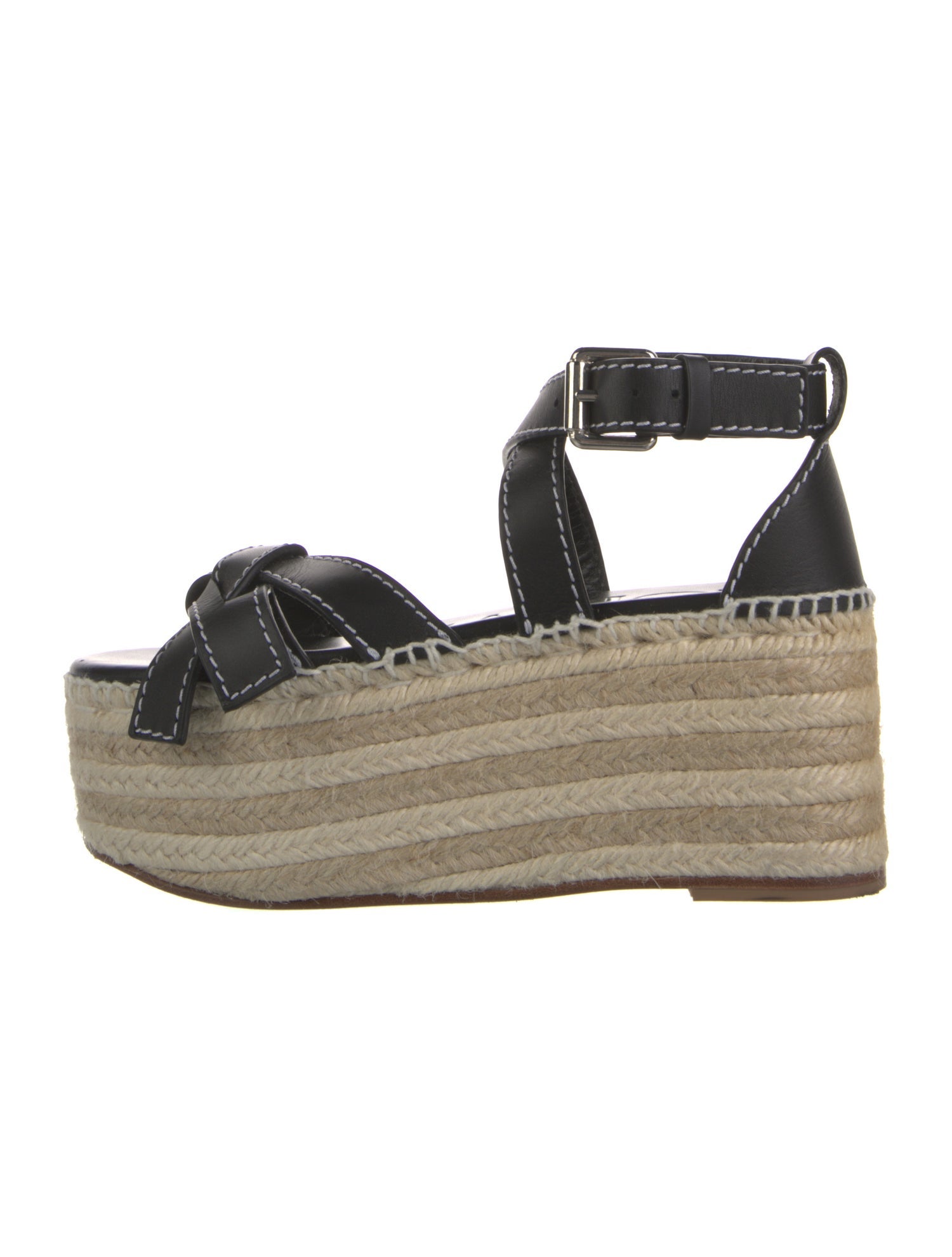 Loewe Leather Striped Espadrilles