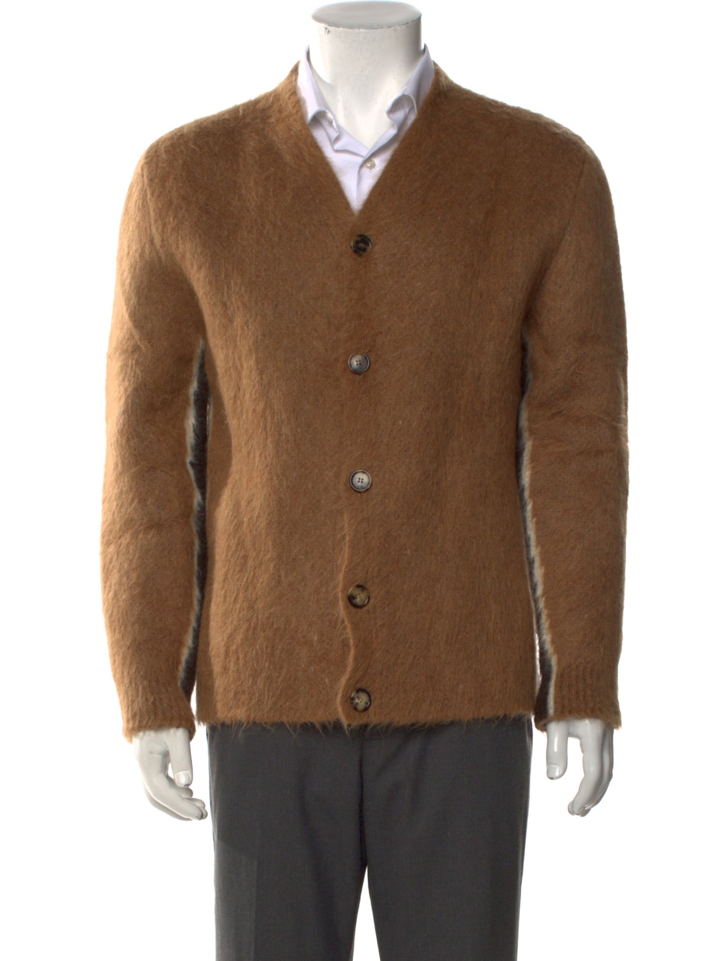 Loewe Textured Fabric V-Neck Cardigan