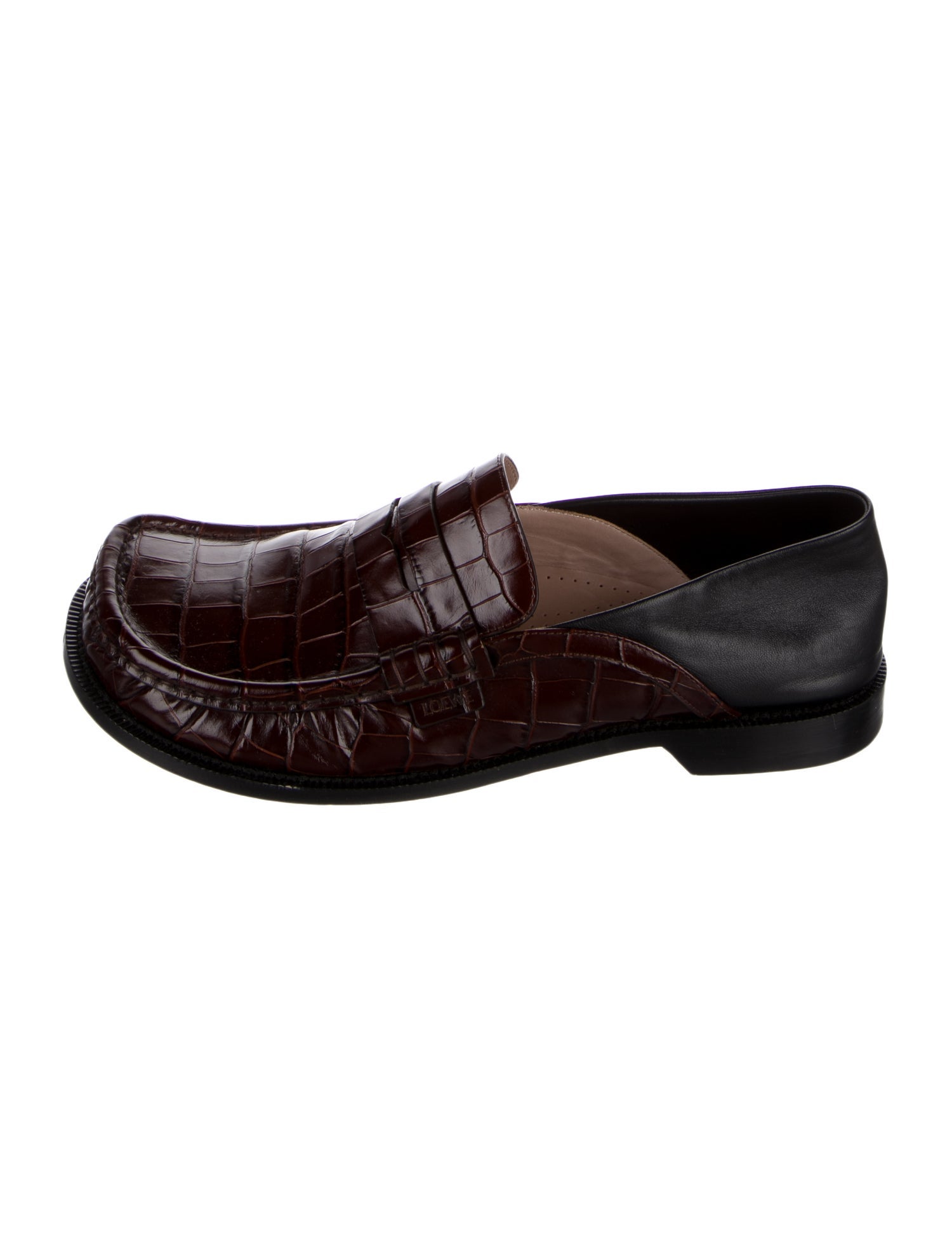 Loewe Embossed Leather Dress Loafers