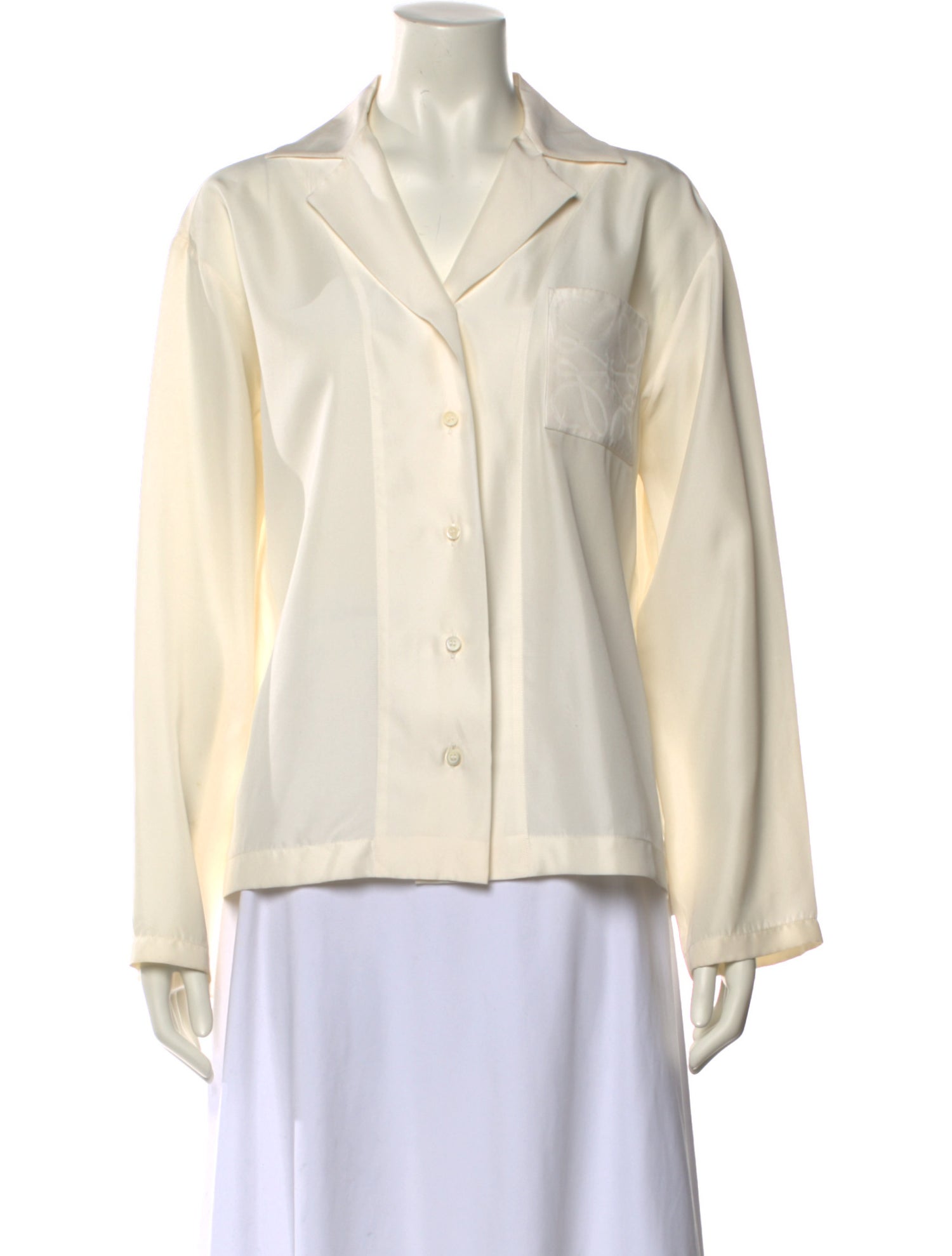 Loewe Silk Long Sleeve Button-Up Top