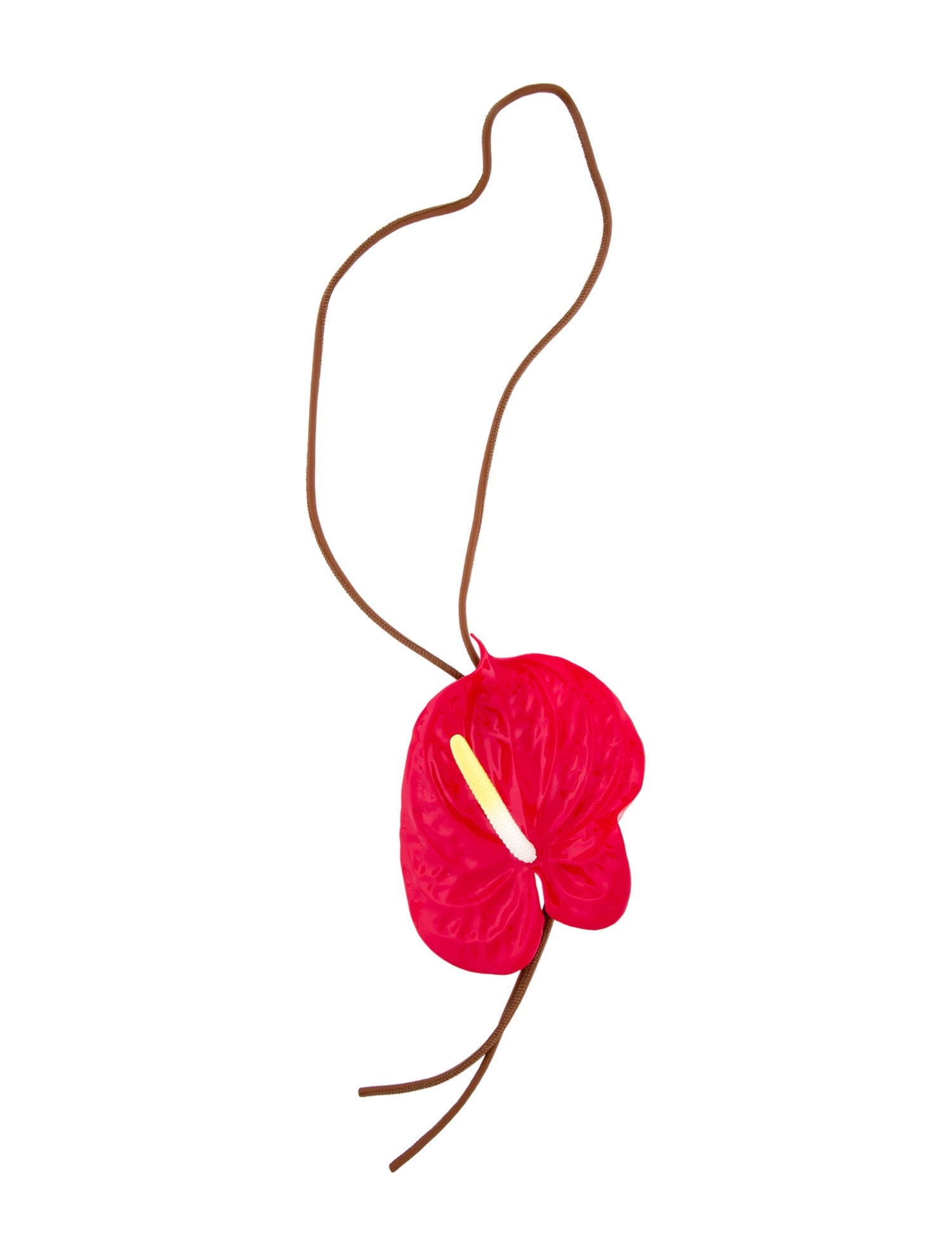 Loewe Leather & Rubber Anthurium Adjustable Lariat Necklace