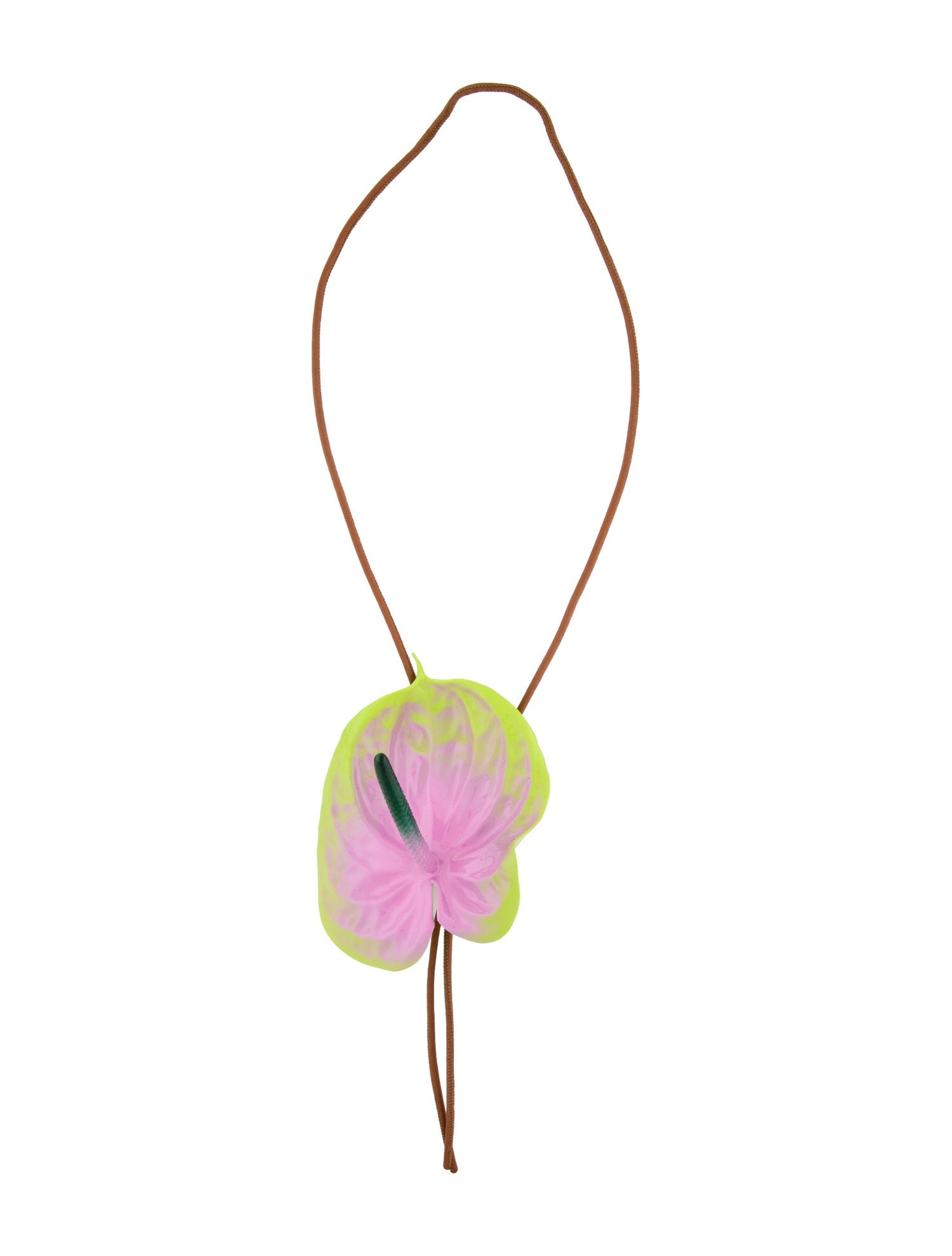 Loewe Leather Anthurium Adjustable Lariat Necklace