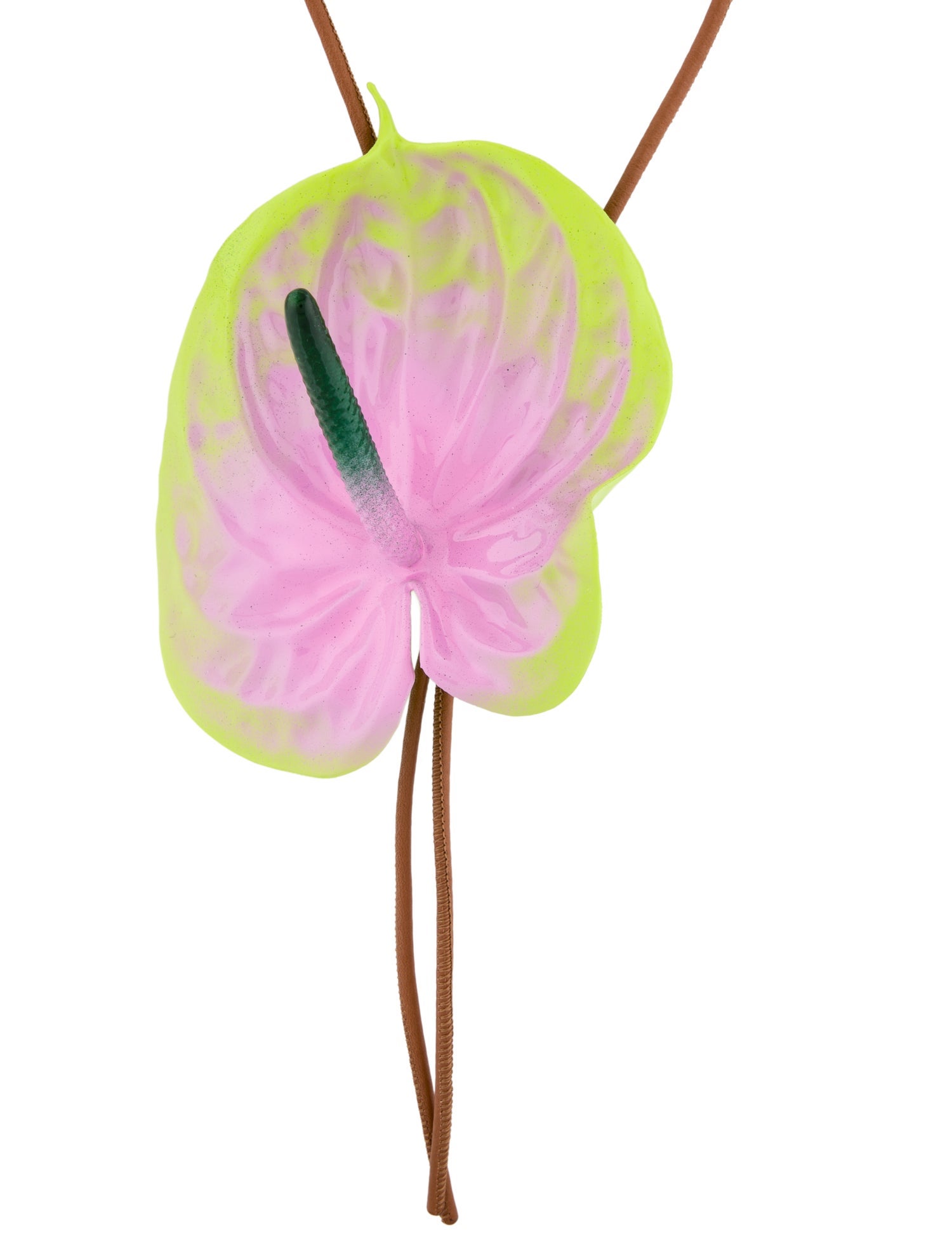 Loewe Leather Anthurium Adjustable Lariat Necklace