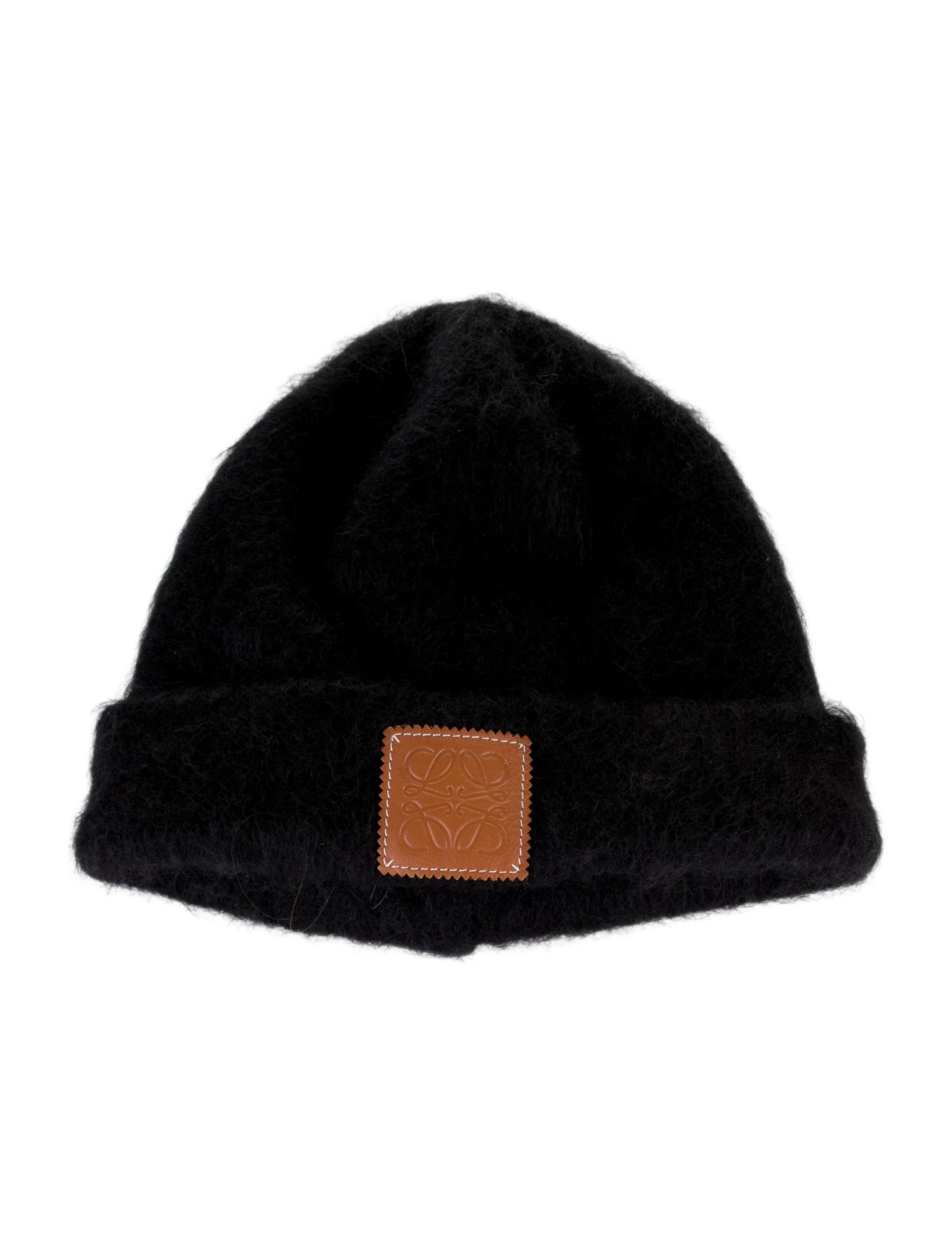 Loewe Leather Trim Mhair Beanie
