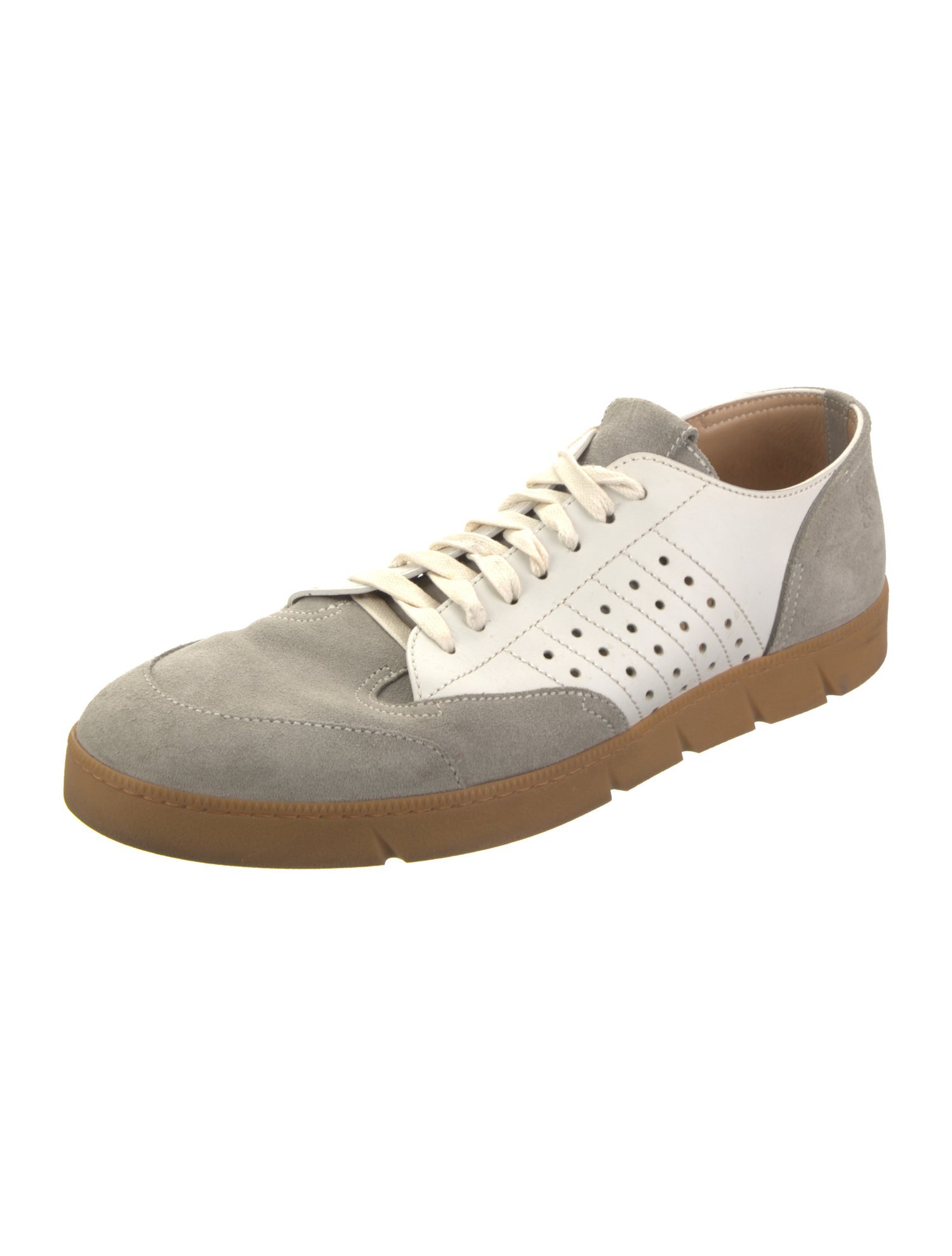Loewe Suede Colorblock Pattern Sneakers